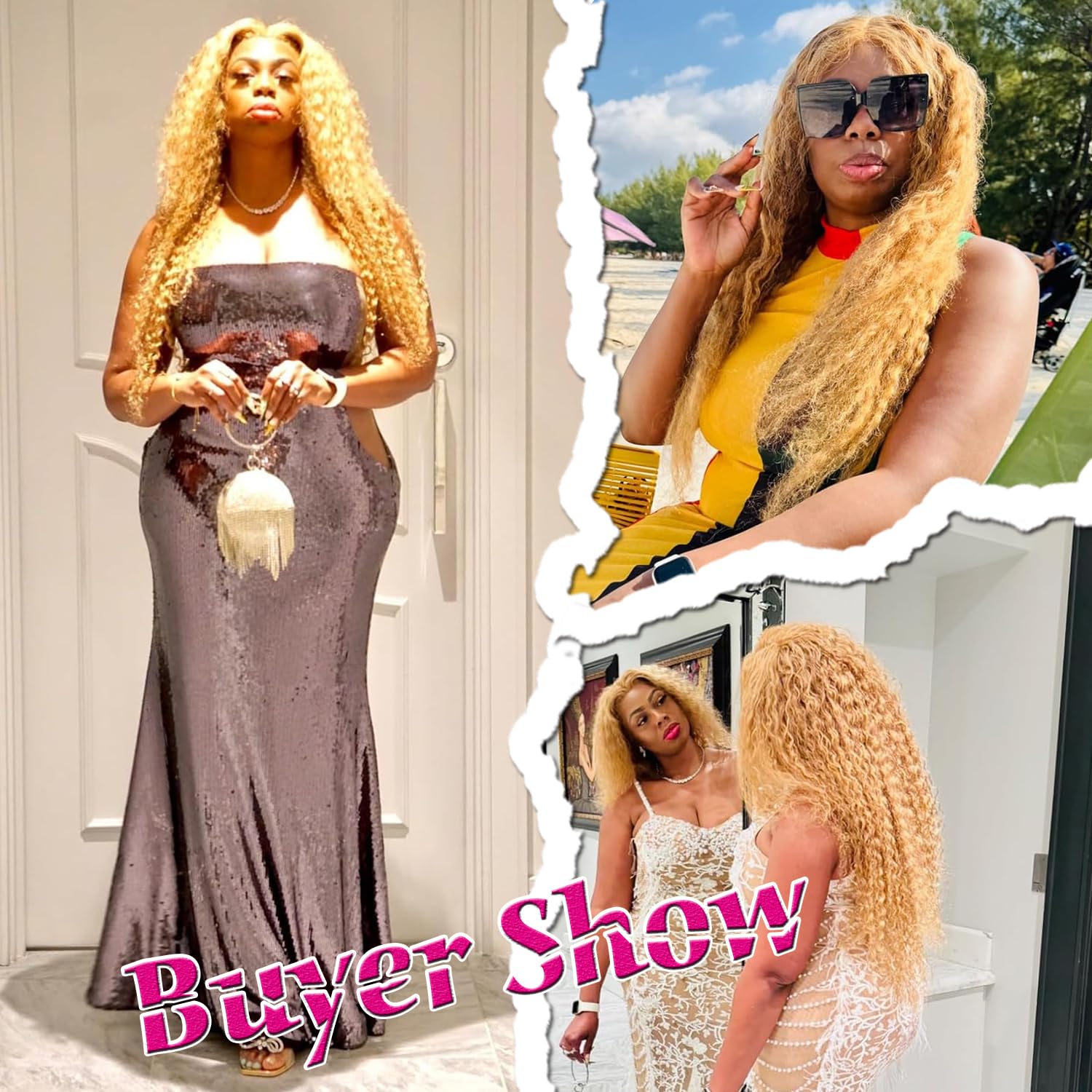 Honey Blonde Wig Human Hair, Deep Wave Lace Front Wigs Human Hair #27 Color Blonde Curly 13x6 Hd Lace Front Wigs Pre Plucked With Baby Hair Lace Frontal Wig 180% Density For Women(20inch) - Image 6