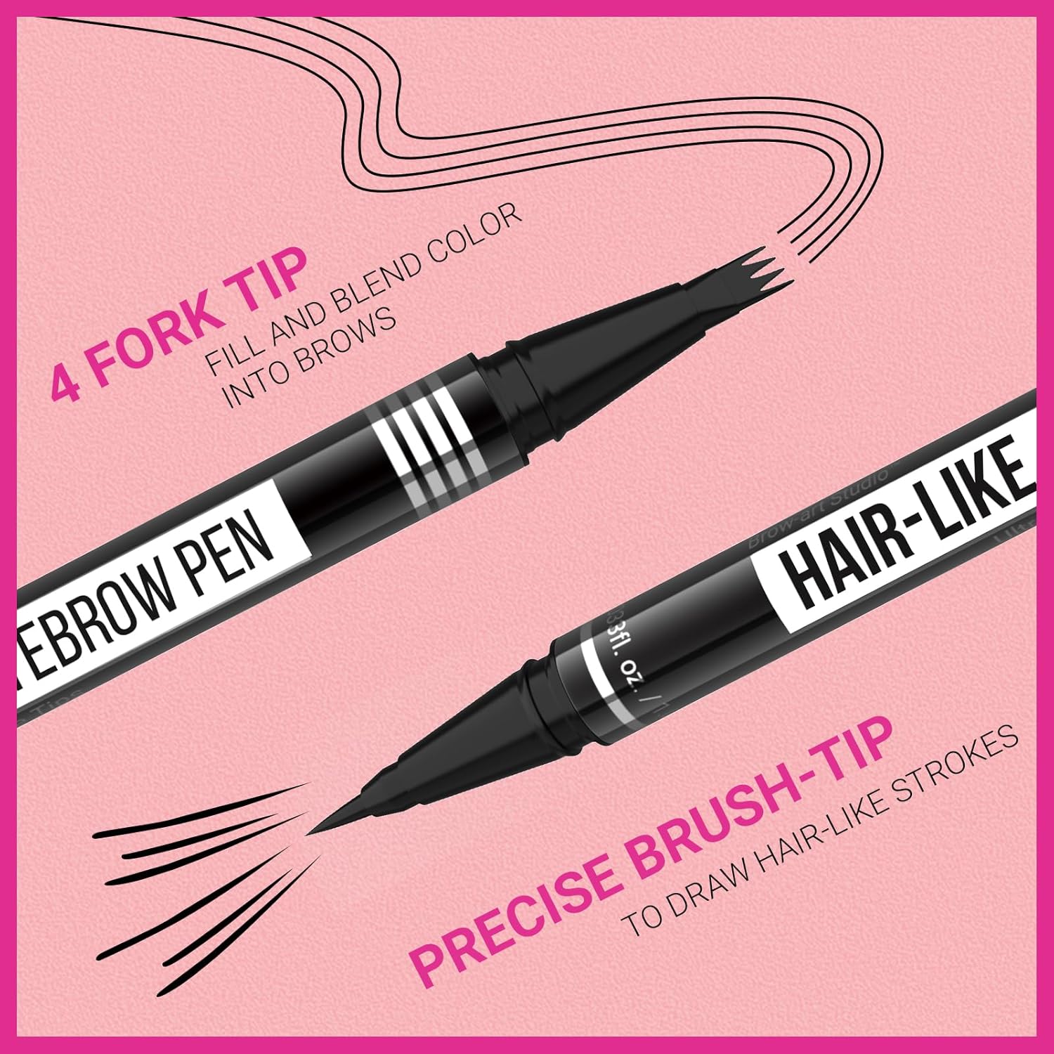iMethod Magical 2-in-1 Light Brown Microblading Eyebrow Pen with 4-Fork Tip Brush - Image 4