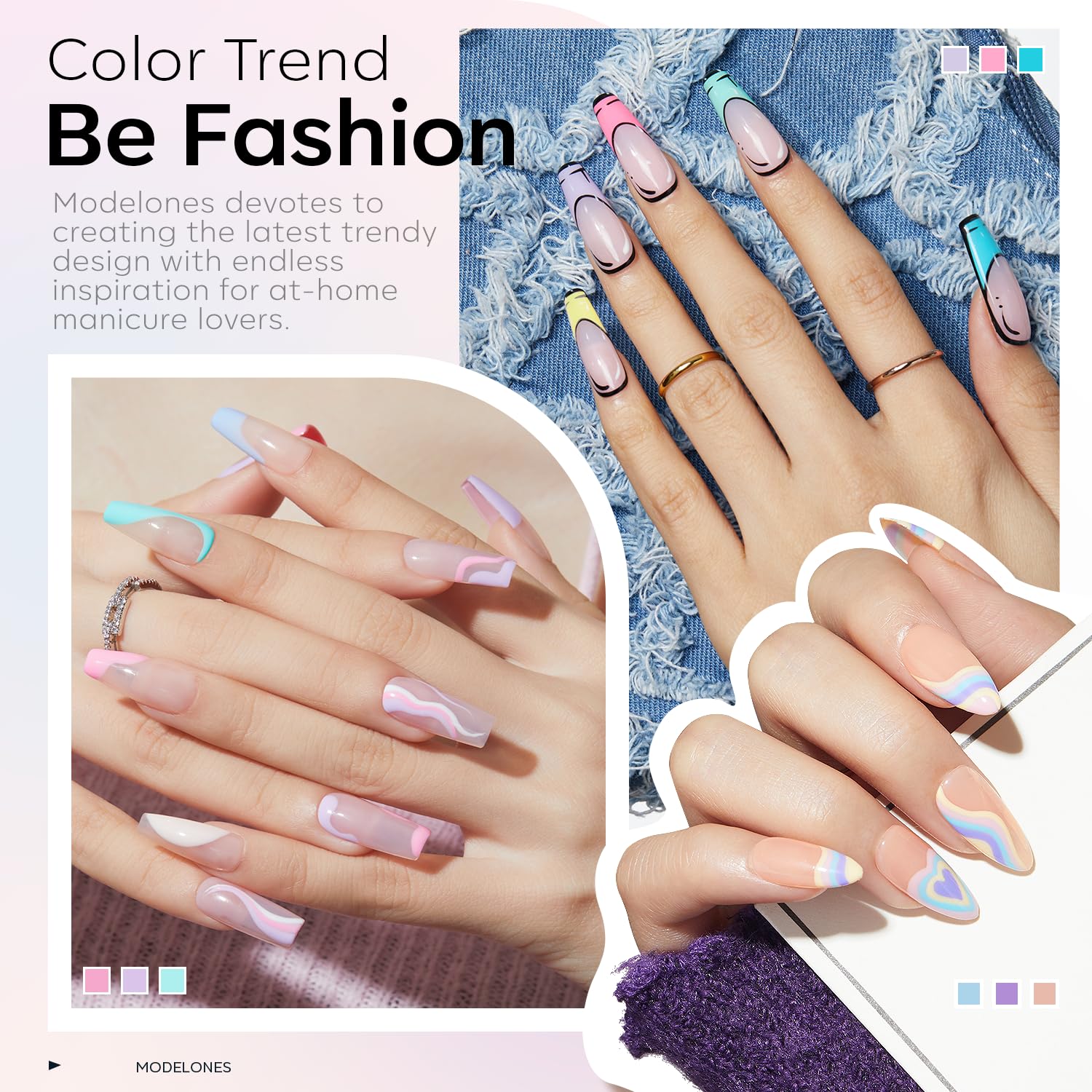 Modelones 24Pcs Gel Nail Polish Set, 20 Colors Pastel Gel Polish Set Macaron Colors with Glitter & Glossy & Matte Top + Base Coat Soak Off LED Nail Art Kit Salon at Home - Image 3