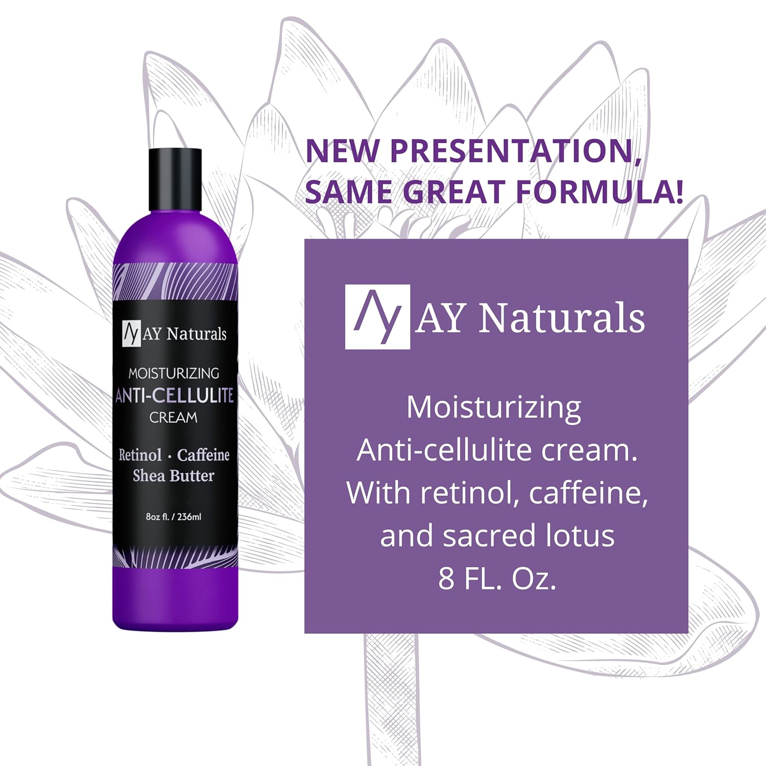 Anti-Cellulite Moisturizer Cream - With Caffeine, Retinol, Shea Butter and Sacred Lotus - Reduces the Presence of Cellulite in the Body - Image 3