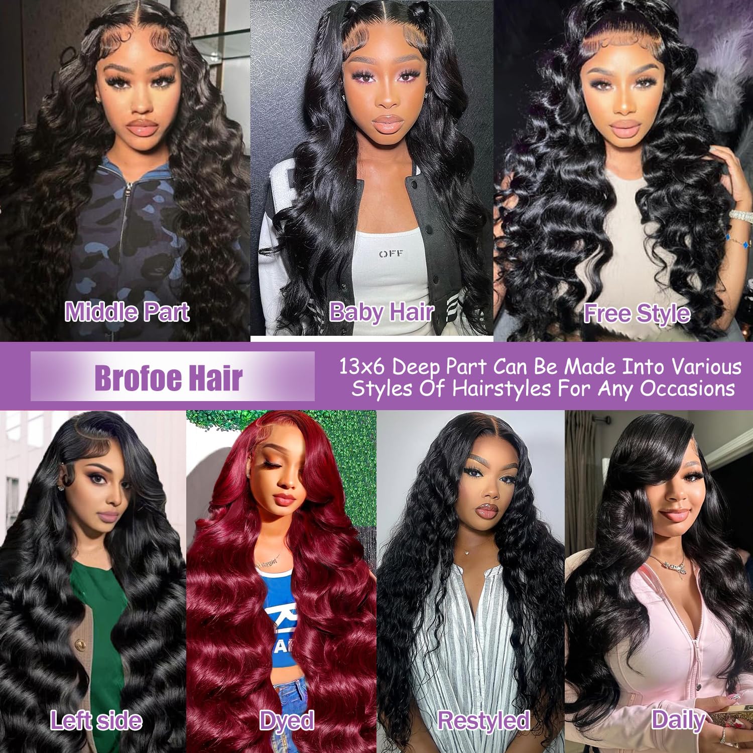 32 Inch 13x6 Lace Front Wigs Human Hair 200 Density Body Wave HD Lace Front Wigs Human Hair Pre Plucked Natural Color Glueless Wigs for Women - Image 4