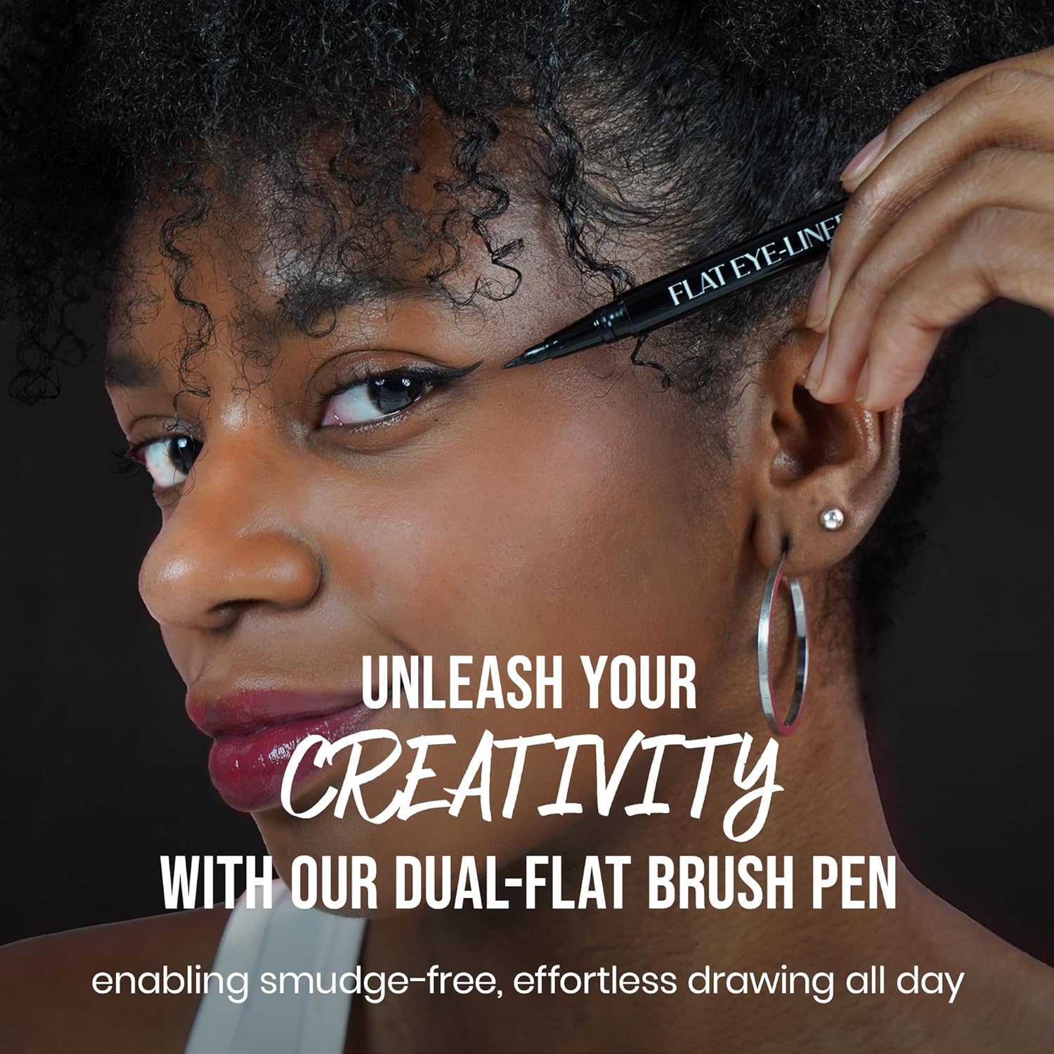 NOON'S UP Flat Eye-Liner - Waterproof Liquid Eyeliner Pen | Ultra-Slim & Bold Black Eyeliner | Quick-Dry & Waterproof Liquid Liner | Look-Defining Black Pen (0.018 Fl. Oz.) - Image 5