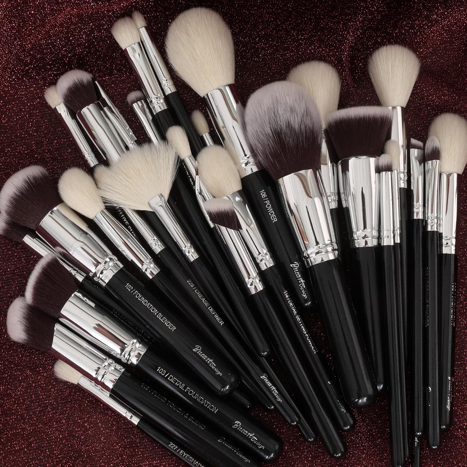 Pro makeup Artist Brushes Set 32Pcs Luxury Goat Hair Horse hair Makeup Brush Set eye and face brushes for every possibility By Bueart Design - Image 6