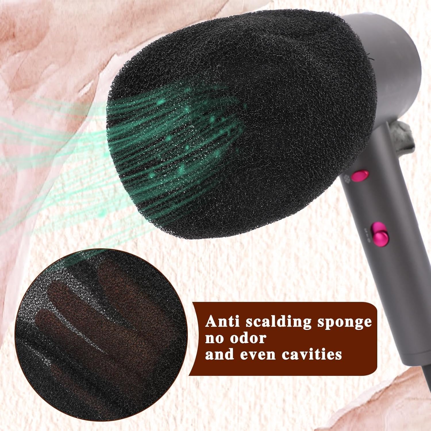 Hot Sock Diffuser for Hair Dryer,2 Pack Universal Diffuser Hair Dryer Attachment Portable Hair Dryer Sock Diffuser Cover with Elastic Band for Home Travel Hotel - Image 2