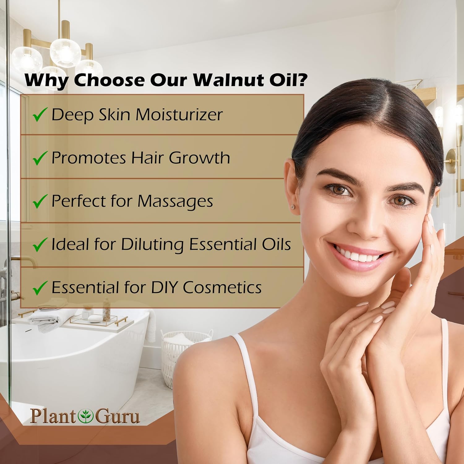 Walnut Oil 16 fl. oz. - Cold Pressed 100% Pure Natural - Skin, Body, Face, and Hair Growth Moisturizer. Great For Creams, Lotions, Lip balm and Soap Making. - Image 4