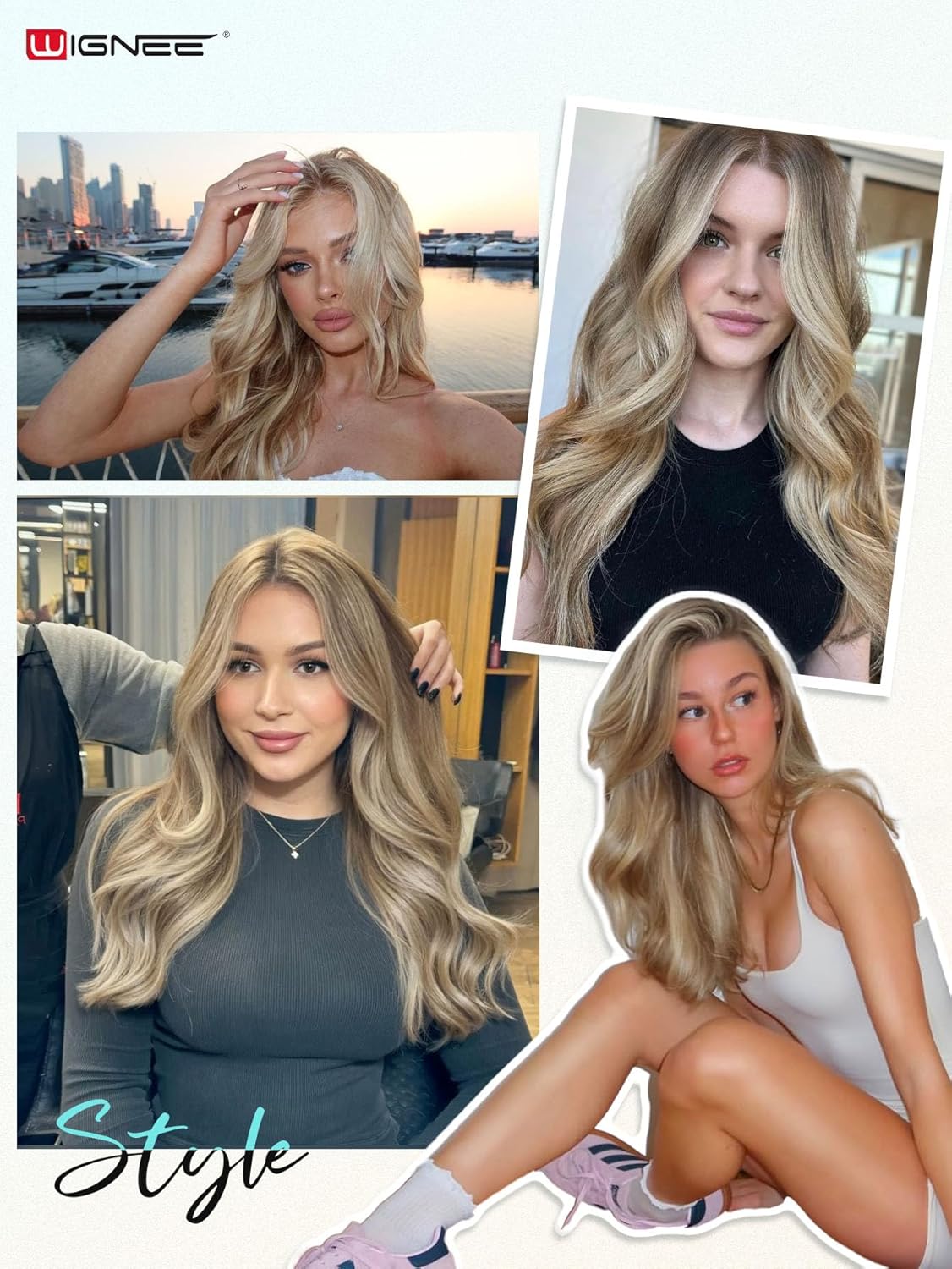 WIGNEE New Double Layered PU OVO Hair Extensions Blonde Ombre Straight Human Hair weft with beads 100% Real Human Hair Extensions 18 Inch Seamless Micro Beads Human Hair Extensions Glueless (9A/60) - Image 9