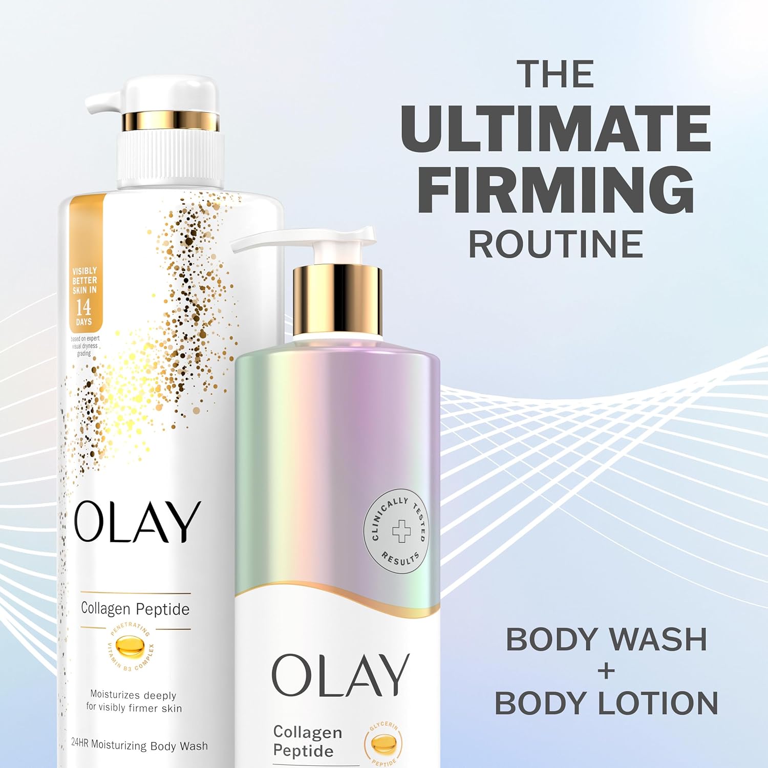 Olay Body Lotion for Women, Firming with Collagen Peptides Serum, Visibly Firmer Skin, 24hr Moisture & Hydration, Fast Absorbing Formula, Vitamin B3 Complex, For All Skin Types, 17 fl oz - Image 7