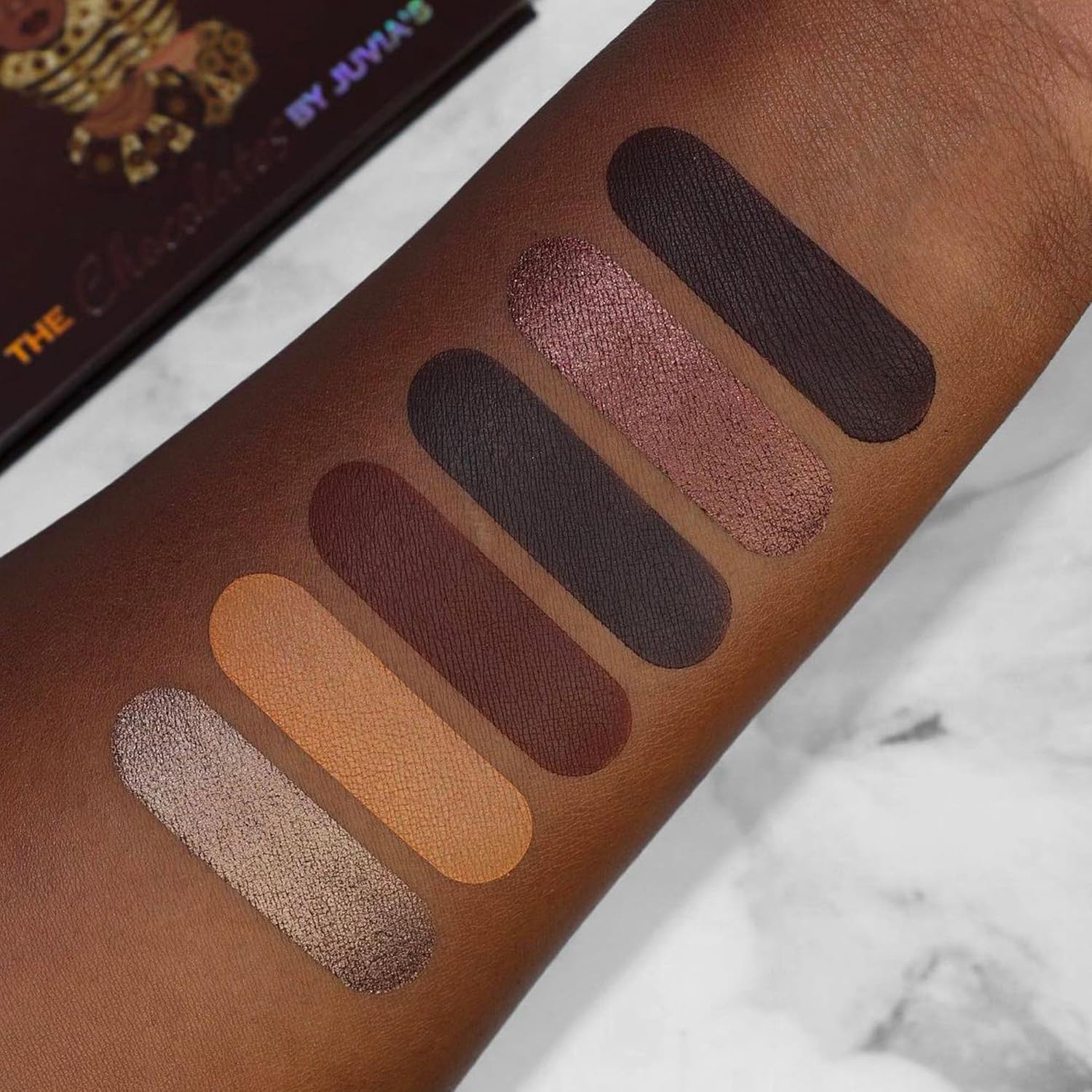Juvia's Place Palette The Chocolates - Rich Dark Chocolate, Tan, Auburn, Shades of 6, Professional Eye Makeup, Pigmented, Makeup Palette for Eye Color & Shine - Image 5