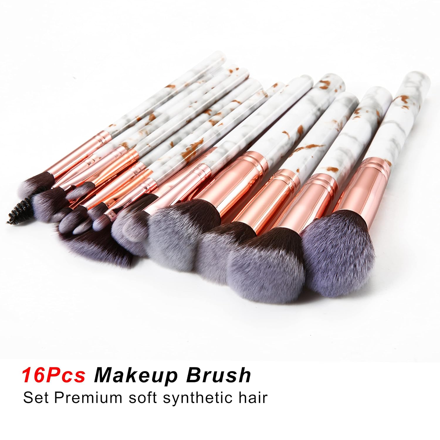 Makeup Brushes DUAIU 16Pcs Makeup Brush Set Professional Foundation Brush Blending Eyeshadow Concealer Brush Set with 4pcs Makeup Sponge - Image 2