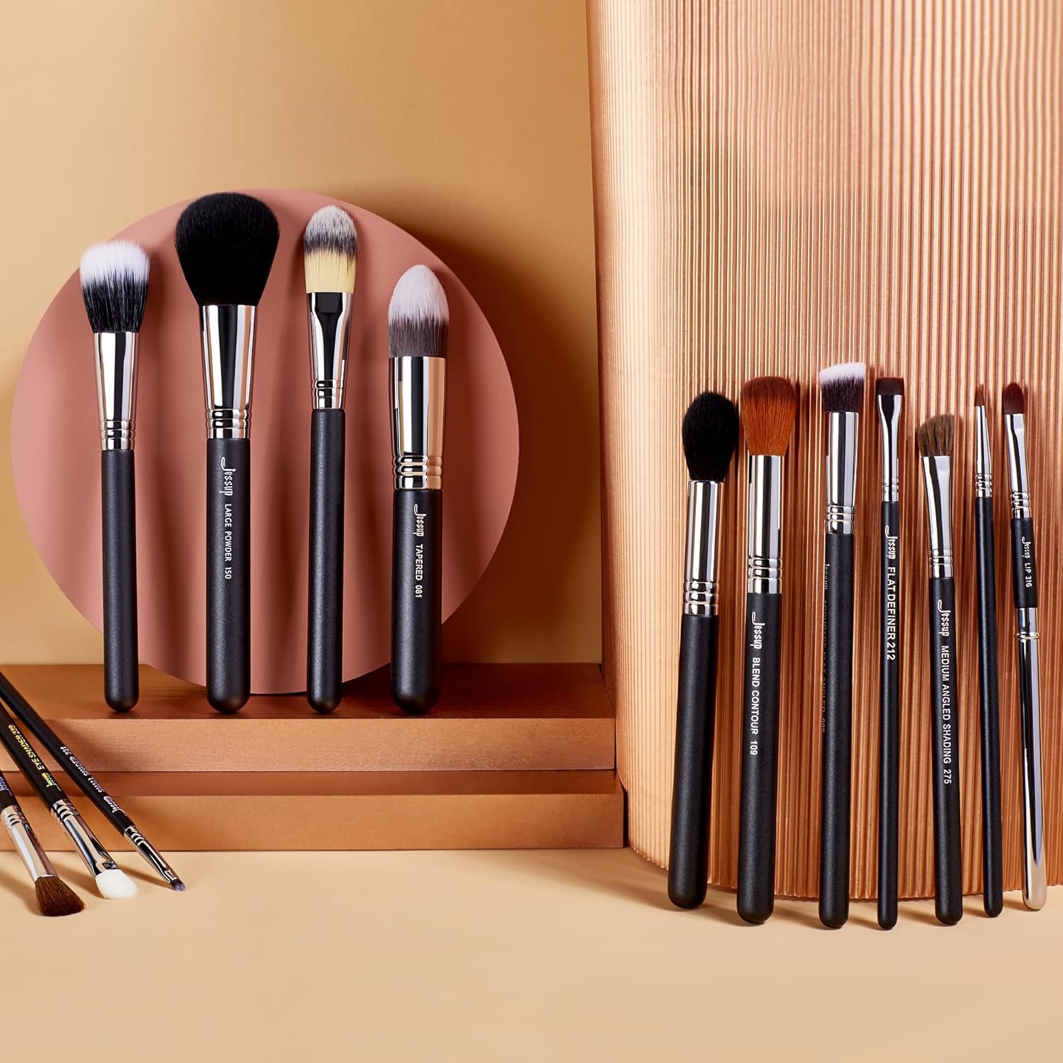 Jessup Makeup Brushes Set Professional 27 pcs Brush Makeup Premium Synthetic Foundation Contour Powder Blush Highlighter Eyeshadow Concealer Brow Face Make Up Brushes Tools Black/Silver T133 - Image 8