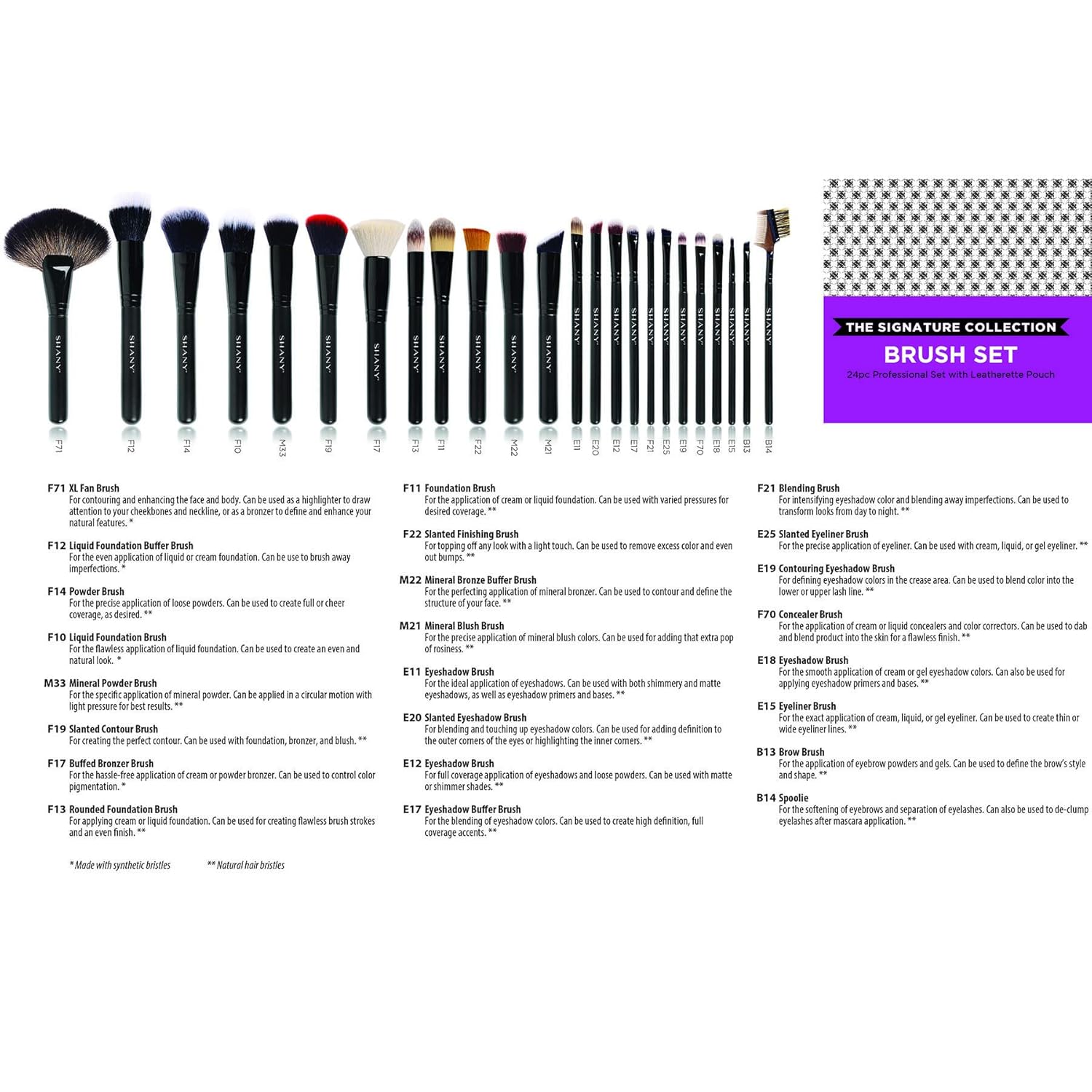 SHANY Makeup Brushes The Masterpiece Pro Signature Makeup Brush Set - Foundation Powder Concealers Eye Shadow brushes, Synthetic Bristle with Wooden handles, Premium Gift Packaging - 24pcs - Image 6