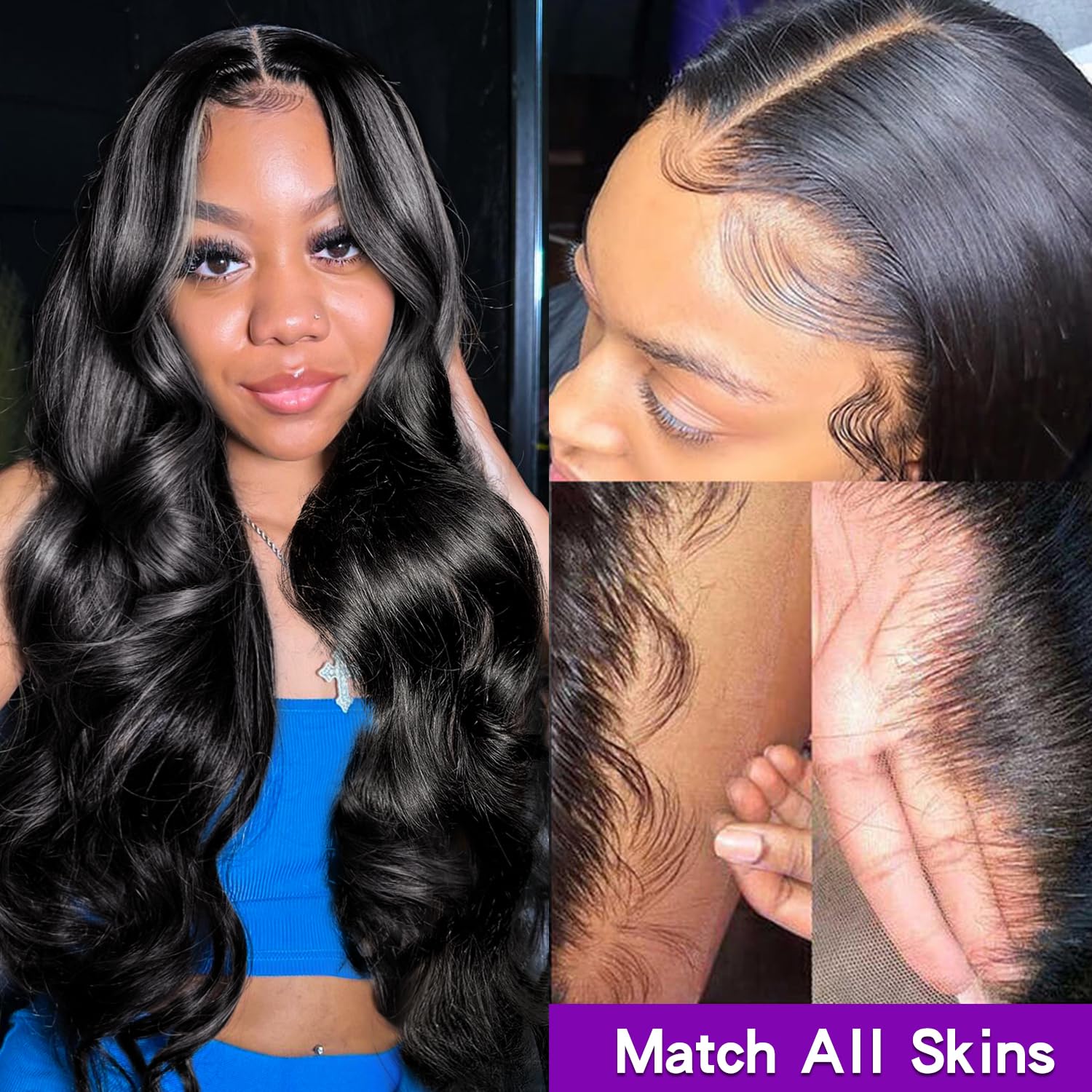 13x6 Body Wave Lace Front Wigs Human Hair 180% Density HD Lace Frontal Glueless Human Hair Wig for Women Pre Plucked with Baby Hair 28 inch - Image 3