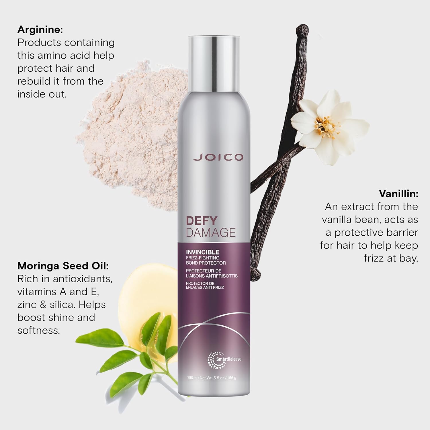 Joico Defy Damage Invincible Frizz-Fighting Bond Protector | 24 Hour Frizz Protection | Thermal Heat & Humidity Protection | Boost Shine | Reduce Breakage | Leave-In Spray | 180mL - Image 4