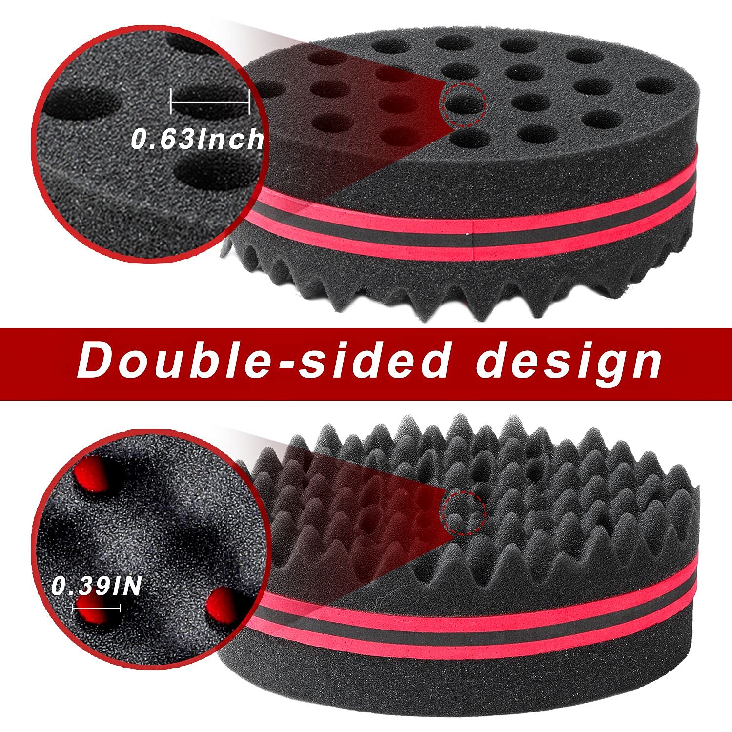 3Pcs Hair Styling Set for All - Curl Brush, Twist Sponge for Textured Hair with Metal Pick - Image 2