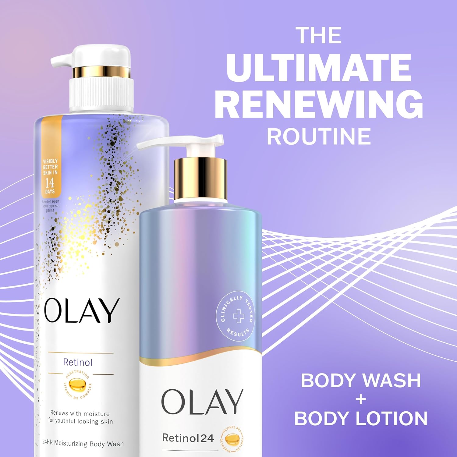 Olay Body Lotion for Women, Smoothing with Retinol Serum, Visibly Smoother Skin, 24hr Moisture & Hydration, Fast Absorbing Formula, Vitamin B3 Complex, For All Skin Types, 17 fl oz - Image 7