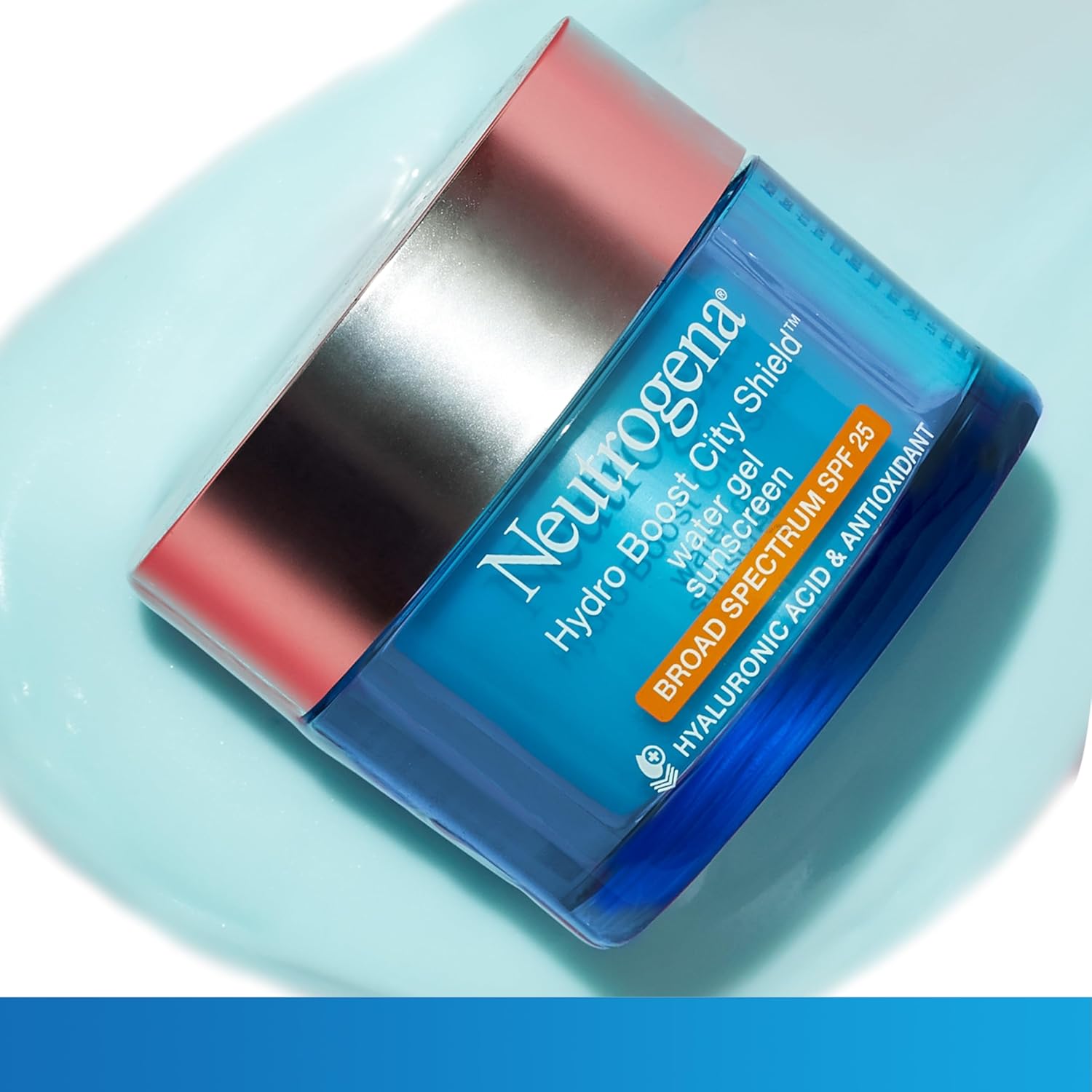 Neutrogena Hydro Boost City Shield Water Gel Face Moisturizer with Broad Spectrum SPF 25, Hydrating Facial Sunscreen with Hyaluronic Acid, Oil-Free and Non-Comedogenic Face Lotion, 1.7 oz - Image 6