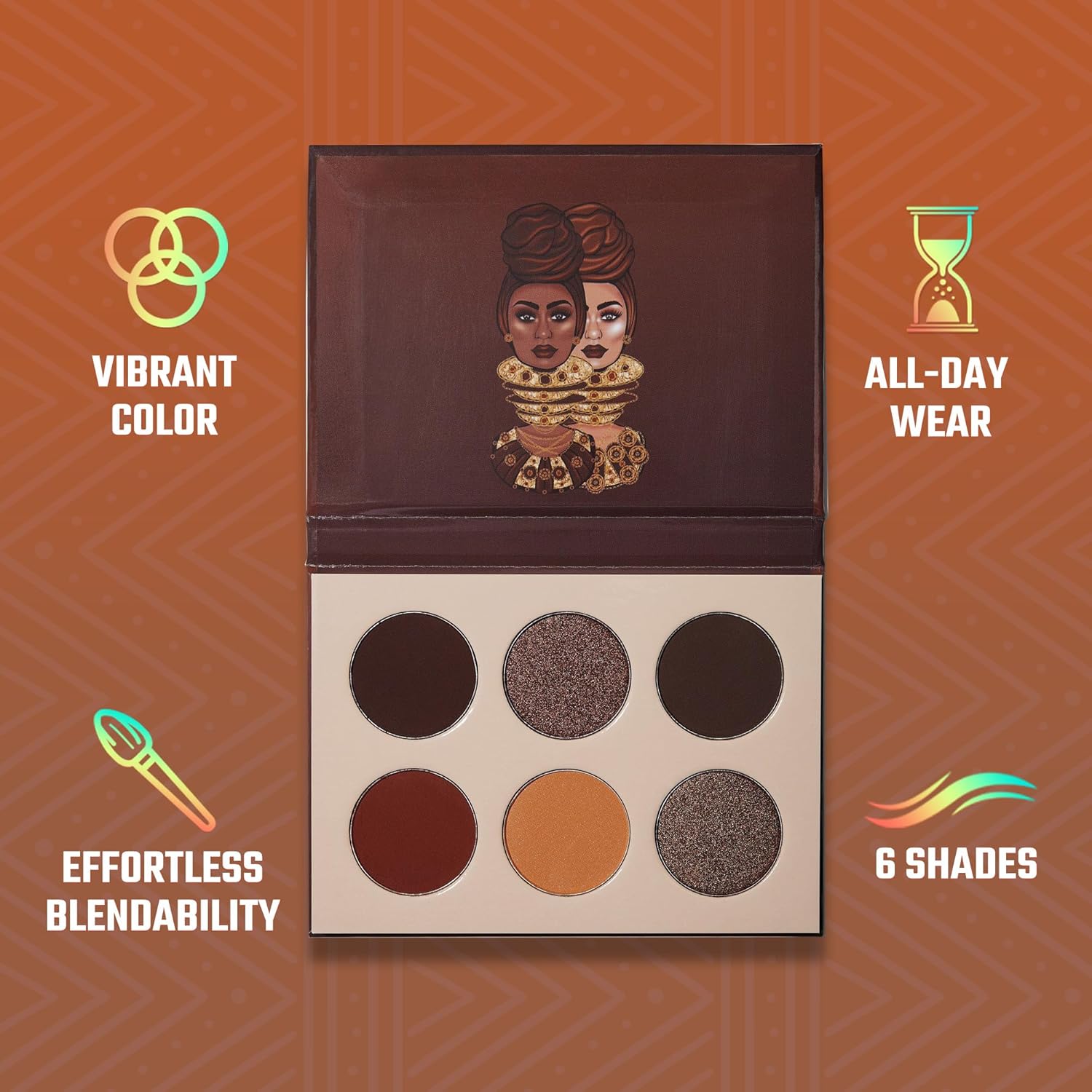 Juvia's Place Palette The Chocolates - Rich Dark Chocolate, Tan, Auburn, Shades of 6, Professional Eye Makeup, Pigmented, Makeup Palette for Eye Color & Shine - Image 2