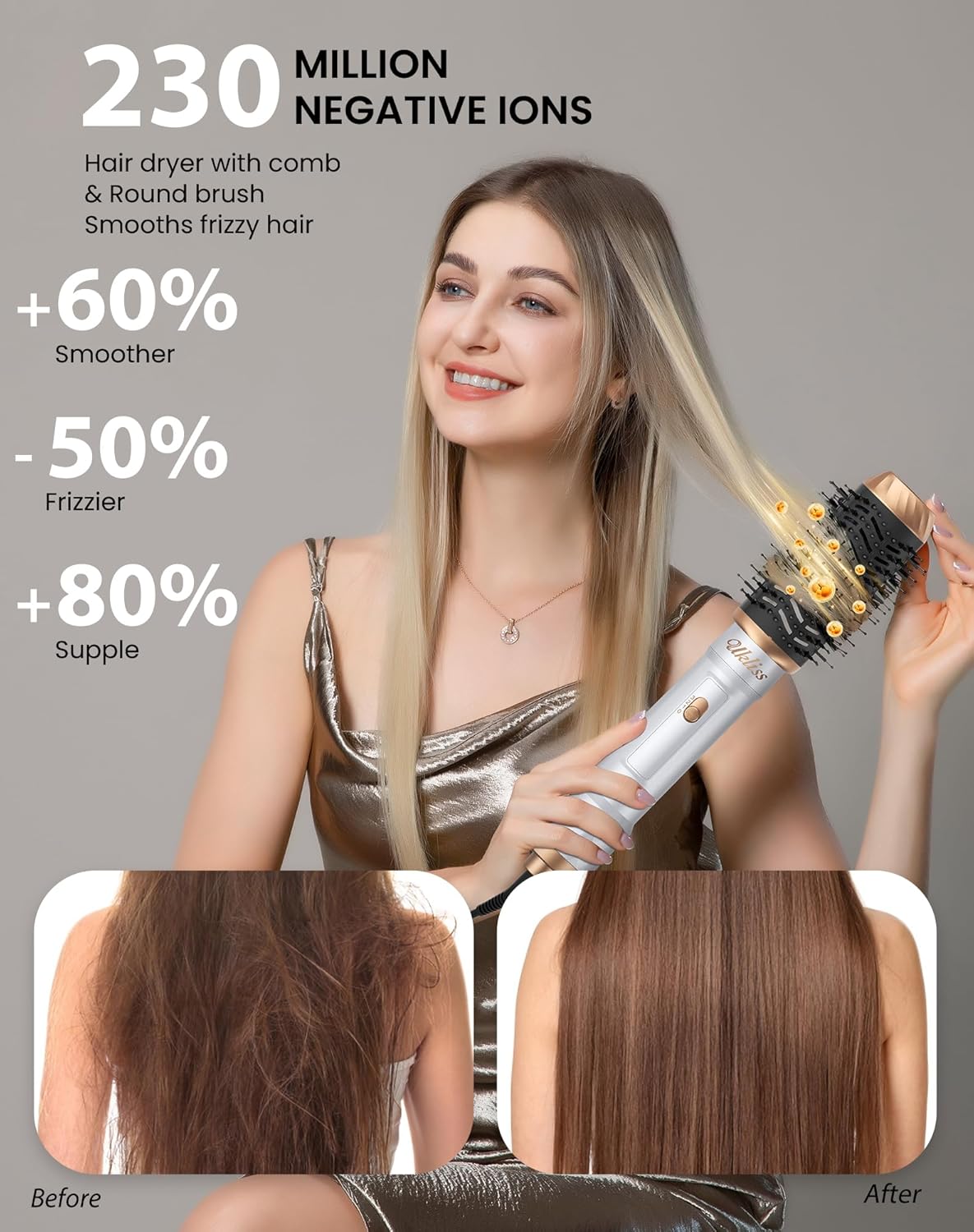 6 in 1 Hair Dryer Brush,Blow Dryer Brush Ionic Hair Dryer,Multi Hair Styler for Fast Drying Styling Curling Straightening Volumizing,Hair Curler Hair Straightener Styler Autowrap Air Styler - Image 5