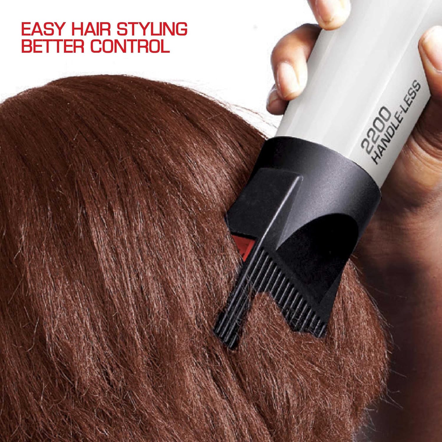 Red by KISS HandleLess Blow Dryer 2200W Ceramic Tourmaline White Color, 3 Heat Settings, Pik and Diffuser Included Comfortable Grip, Ionic for Frizz-Free Shine, Detangler & Straightening - Image 3