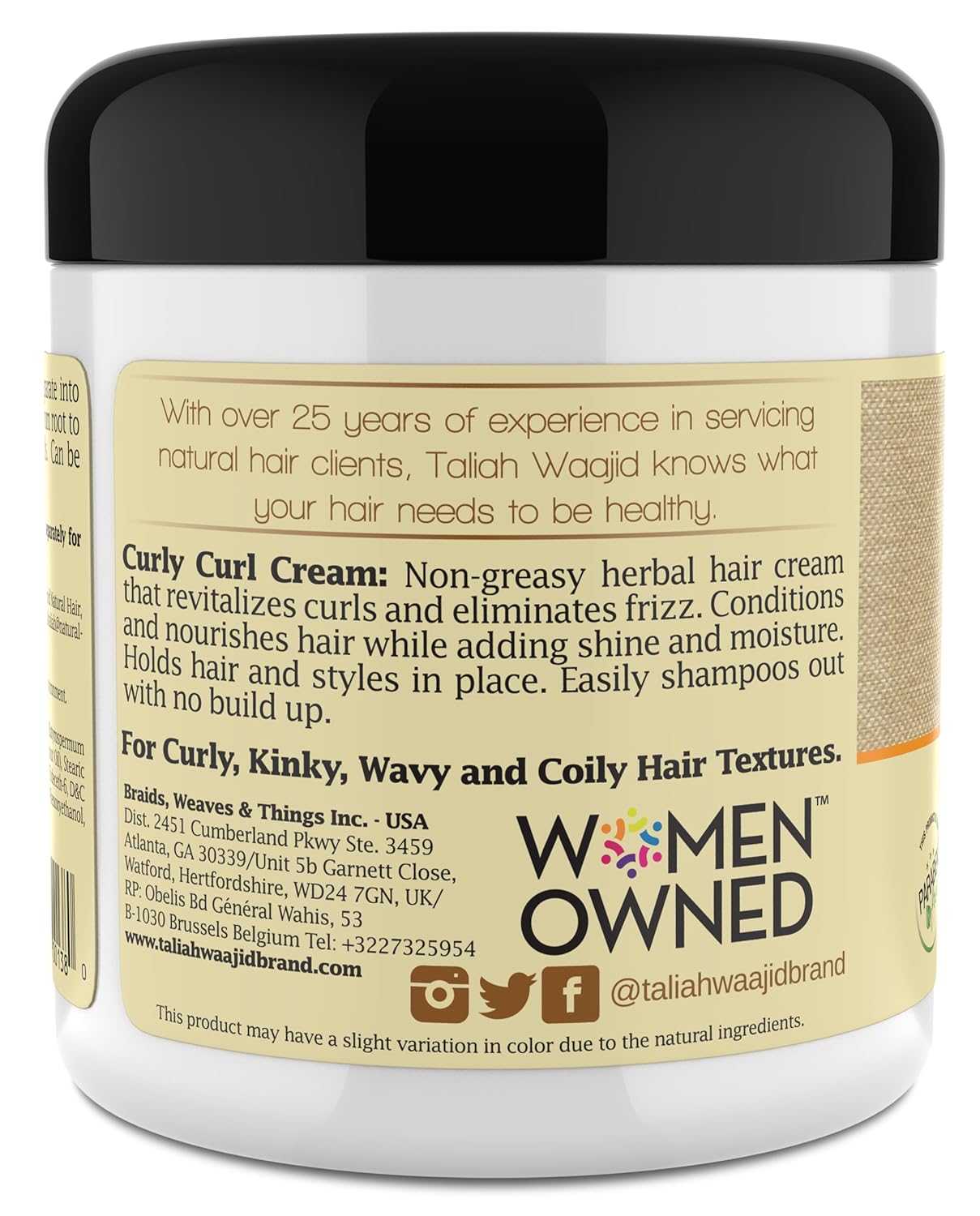 Taliah Waajid Natural Curly Curl Cream for Extreme Definition - 6oz Paraben Free Styling Gel - Image 3