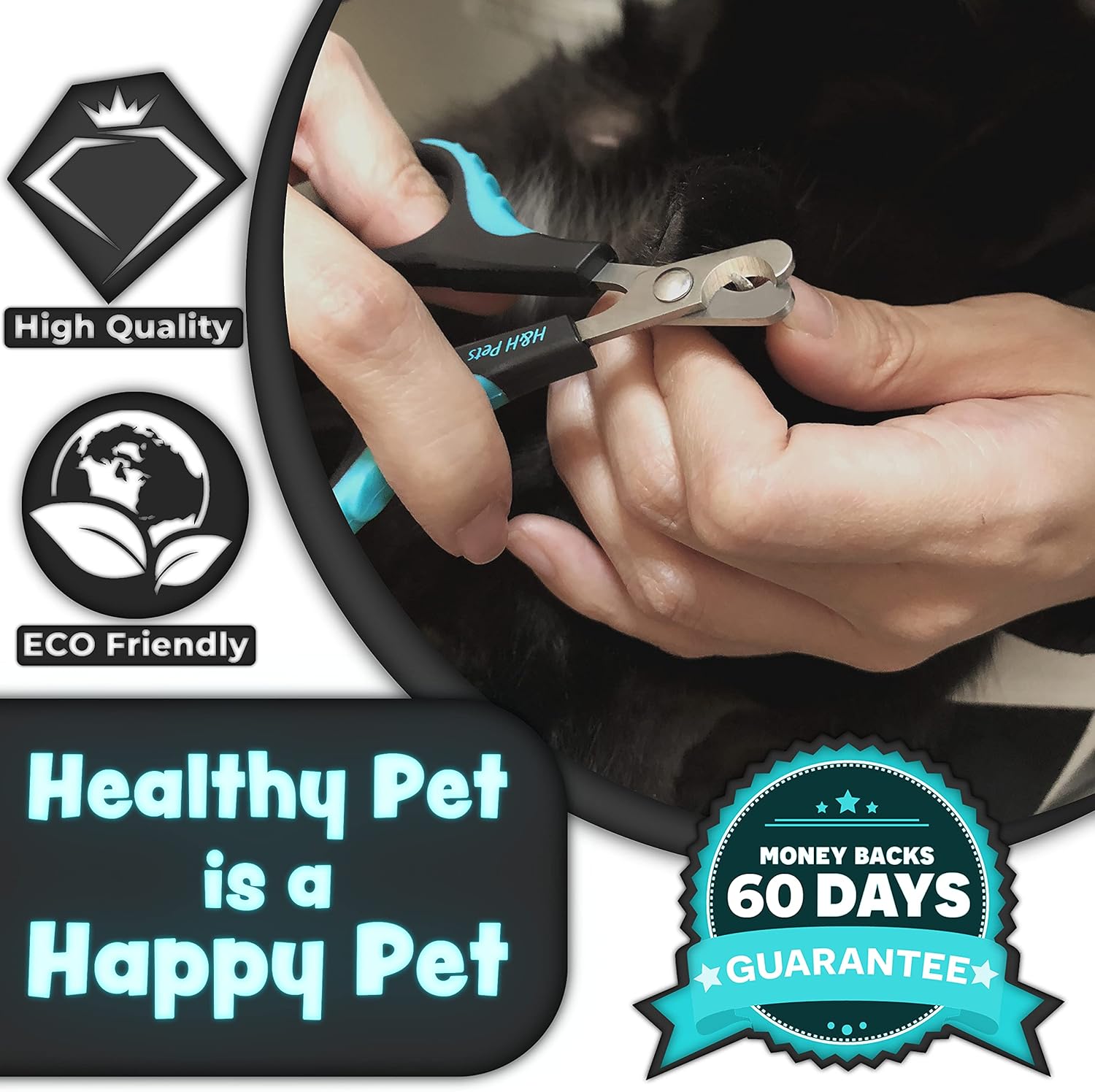 Cat Nail Clipper by H&H Pets - Professional Sharp Stainless Steel Claw Clipper Trimmer with Sturdy Non Slip Handles - for Cats & Small Animal at Home Grooming Accessories - Image 5