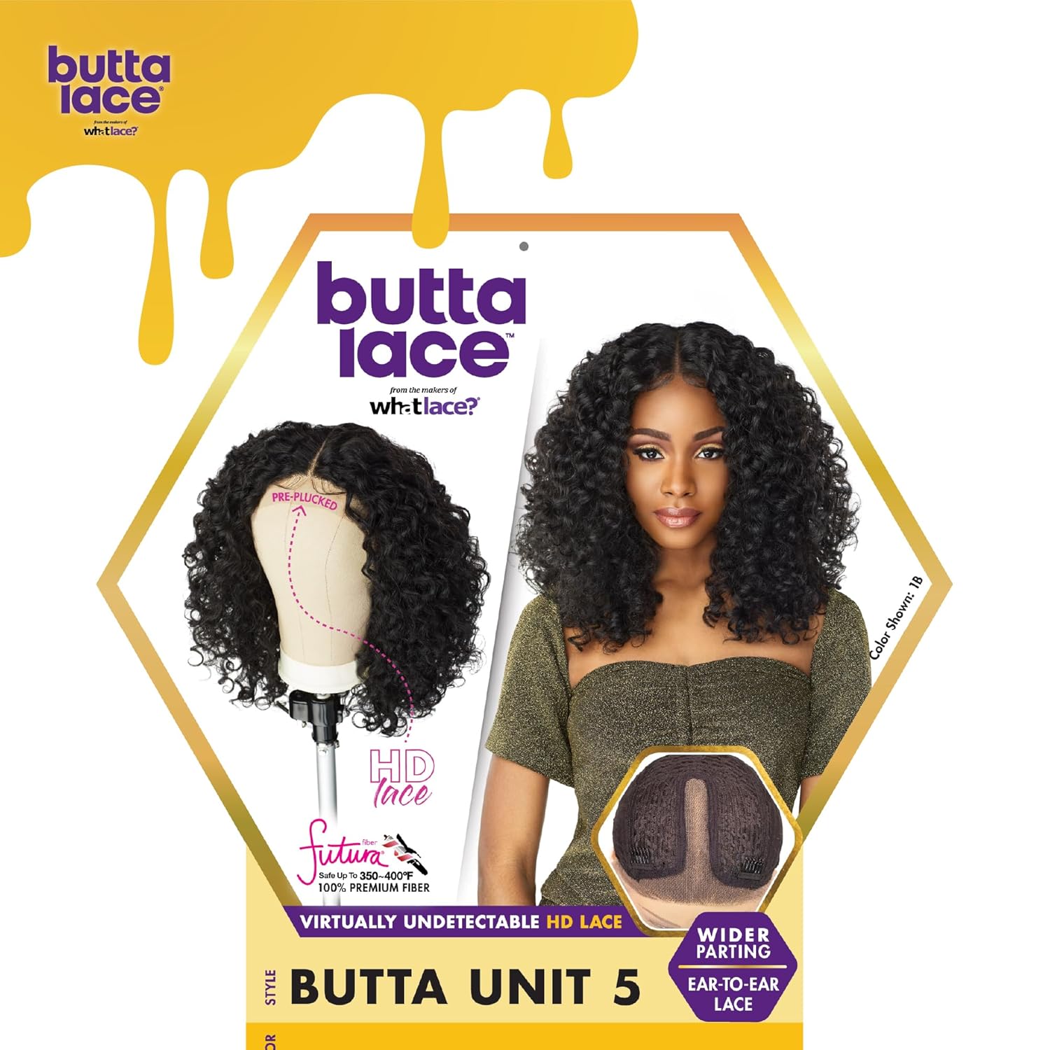 Sensationnel Butta Lace Wigs - Unit 5 Extra Wide 5 Inch Deep Parting Synthetic Preplucked Hairline Glueless Lacefront (1 JETBLACK) - Image 7