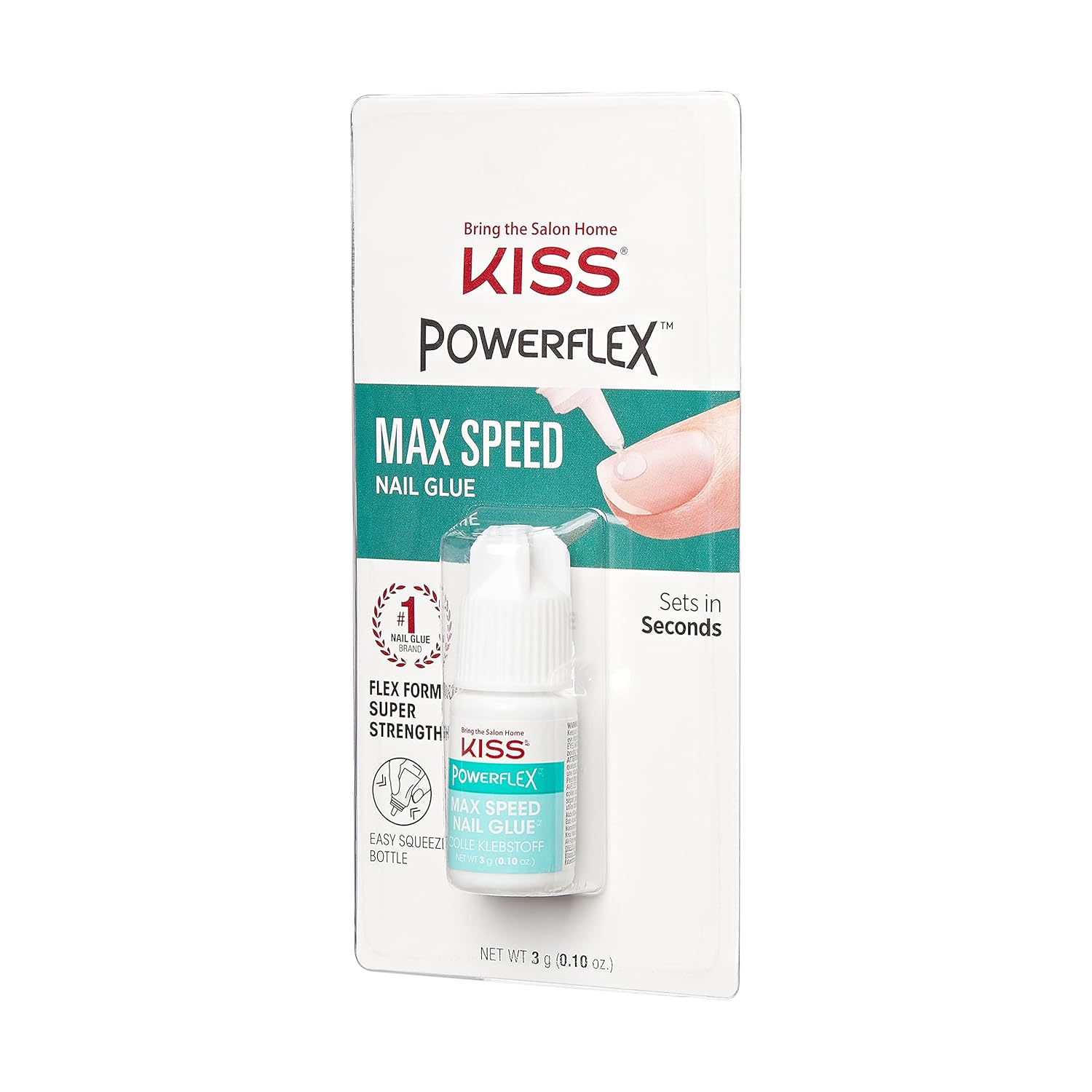 KISS PowerFlex Maximum Speed Nail Glue - Fast Drying Adhesive for Glue-On Nails & Repairs with Nozzle Tip Applicator, Ideal for Tips & Wraps, Net Wt. 0.10 oz (3g) - Image 2