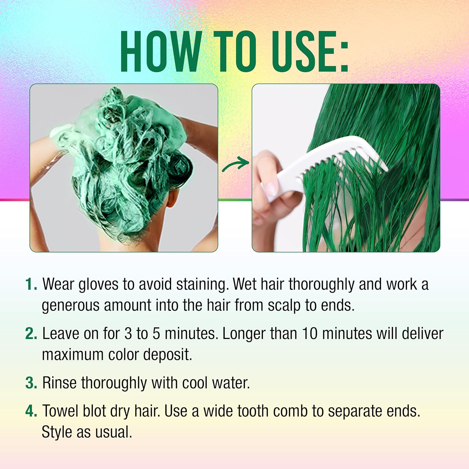Punky Colour 3-in-1 Color Depositing Hair Cleanser & Conditioner, 8.5 fl oz (Greengarious) - Image 5