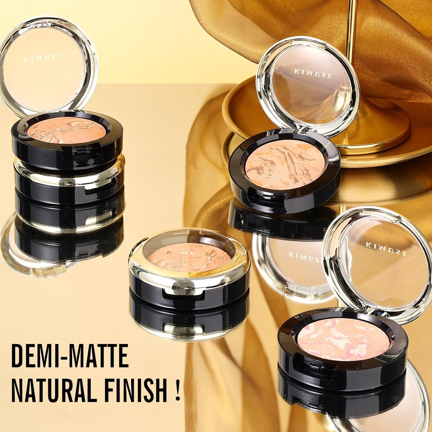 KIMUSE Baked Foundation - Brighten Color Correcting Powder Foundation for Mature Skin, Buildable Coverage, Radiant Natural Finish - Image 8