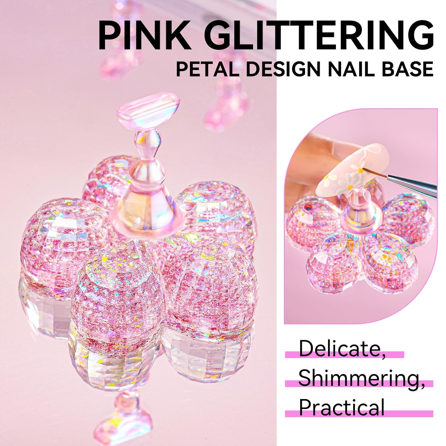 Makartt Nail Stand for Press On Nails Display Practice Art Magnetic Fake Nail Holder for Painting Nails Stand for False Nail Designs with Reusable Putty for Home DIY Beginner Salon Supplies - Image 4