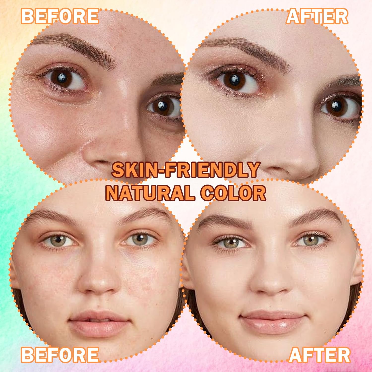 6 Color Cream Concealer Contour Palette for Dark Circles and Blemishes with Brush - Image 3