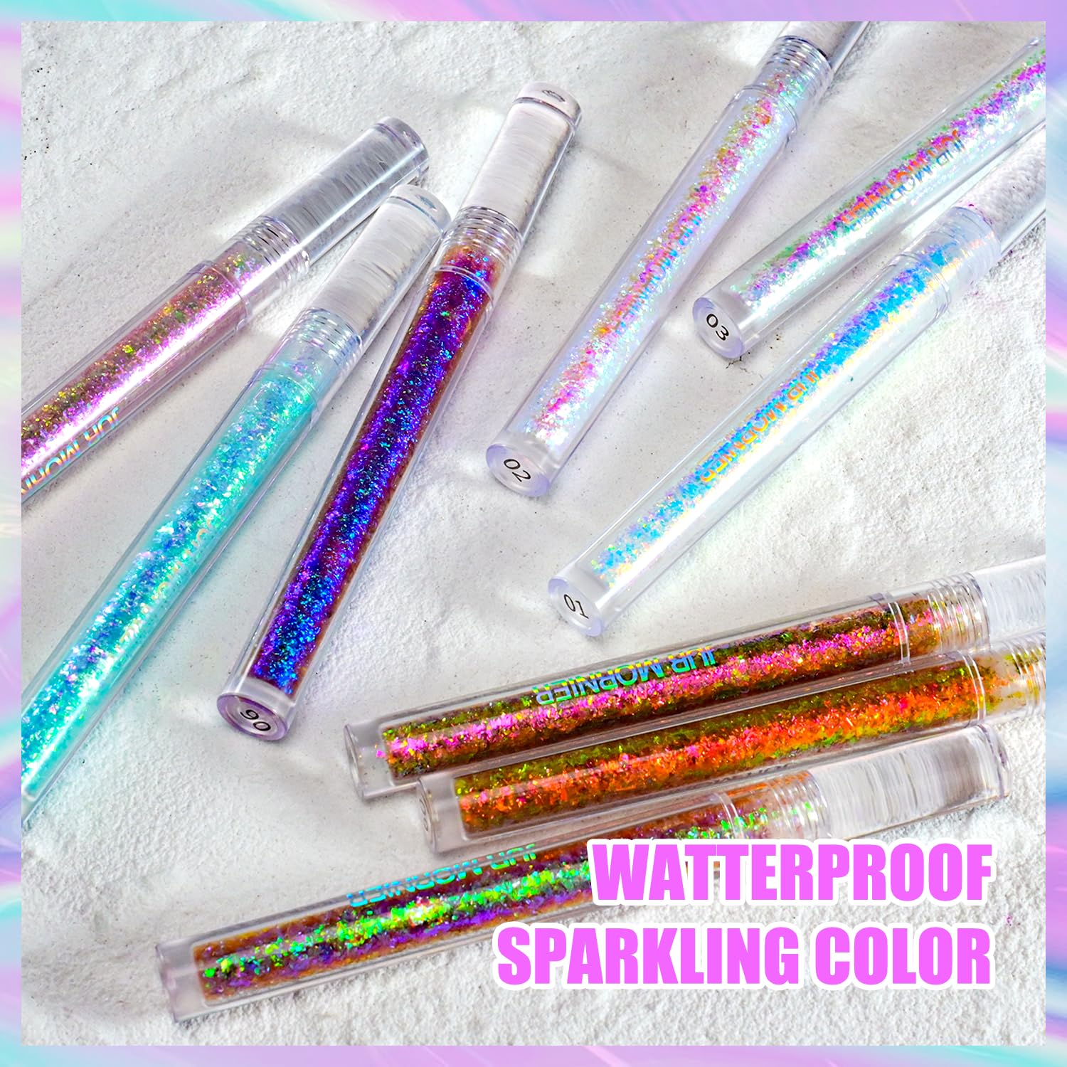 Multichrome Liquid Eyeshadow Set,3 Colors Multi-Dimensional Eye Liner Makeup,High Pigment Waterproof Metallic Eye Shadow,Ultre Fine Tip Glitter Eyeshadow (A01+A02+A03) - Image 6