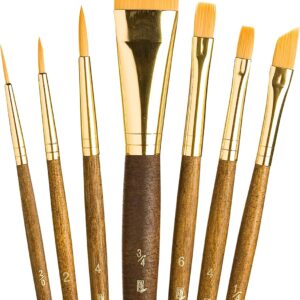 Synthetic Gold Taklon Real Value Brush Set-7/Pkg