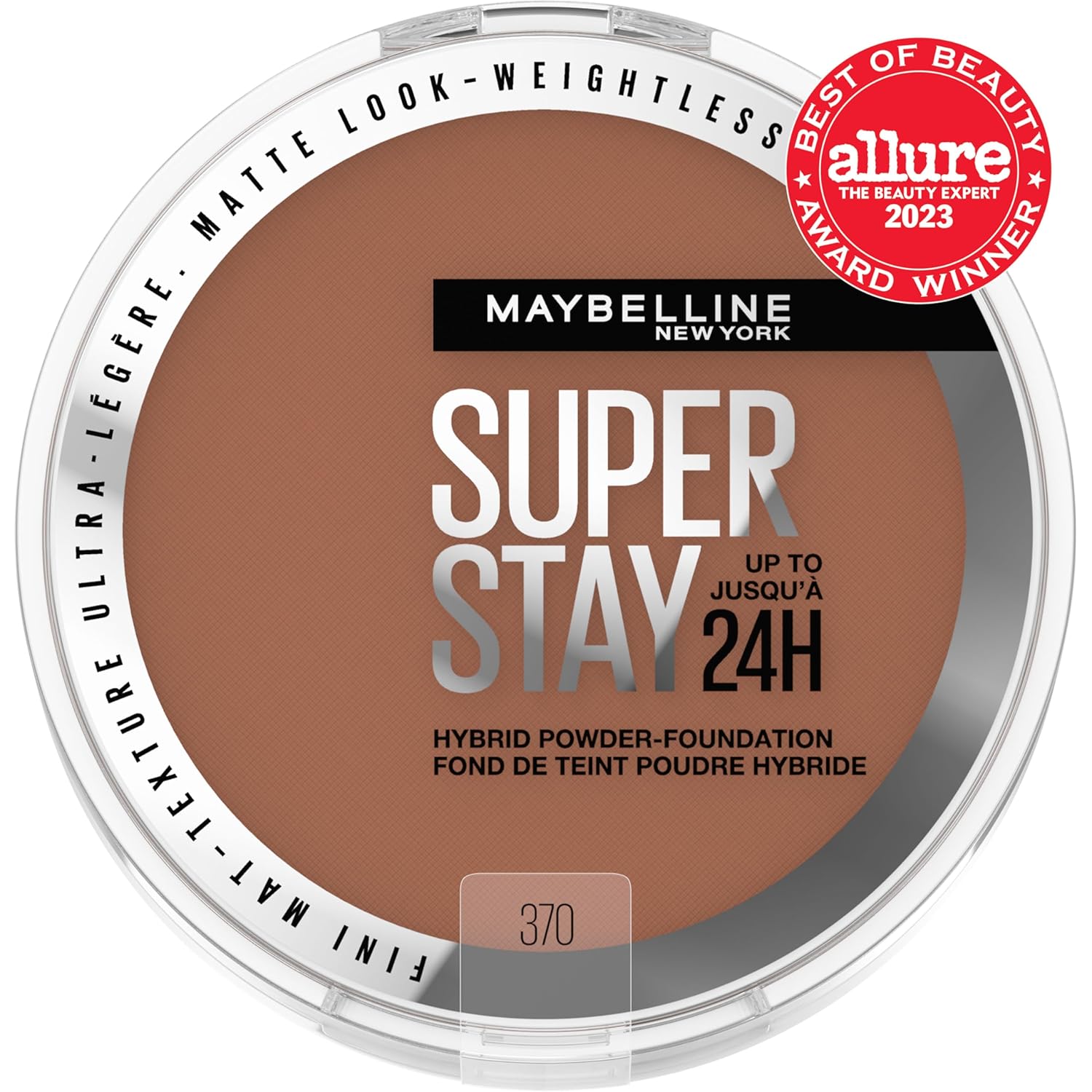 Maybelline Super Stay Up to 24HR Hybrid Powder-Foundation, Medium-to-Full Coverage Makeup, Matte Finish, 370, 1 Count - Image 2