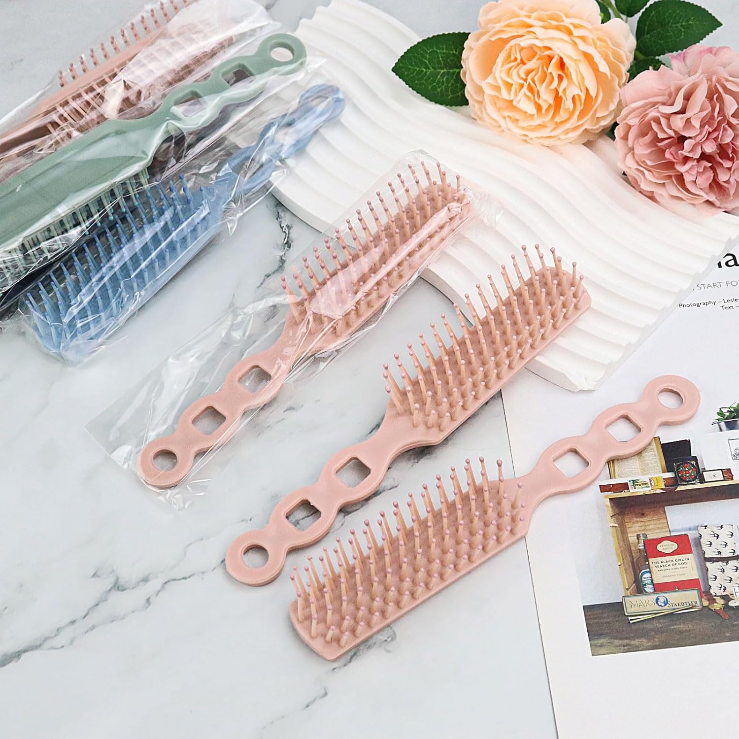 Bulk Hair Brushes for Homeless, 100 Pieces Hair Brush Bulk for Curly Wavy Hair Blow Drying Styling Detangling Suitable for Shelter, Hotel(Colorful) - Image 2