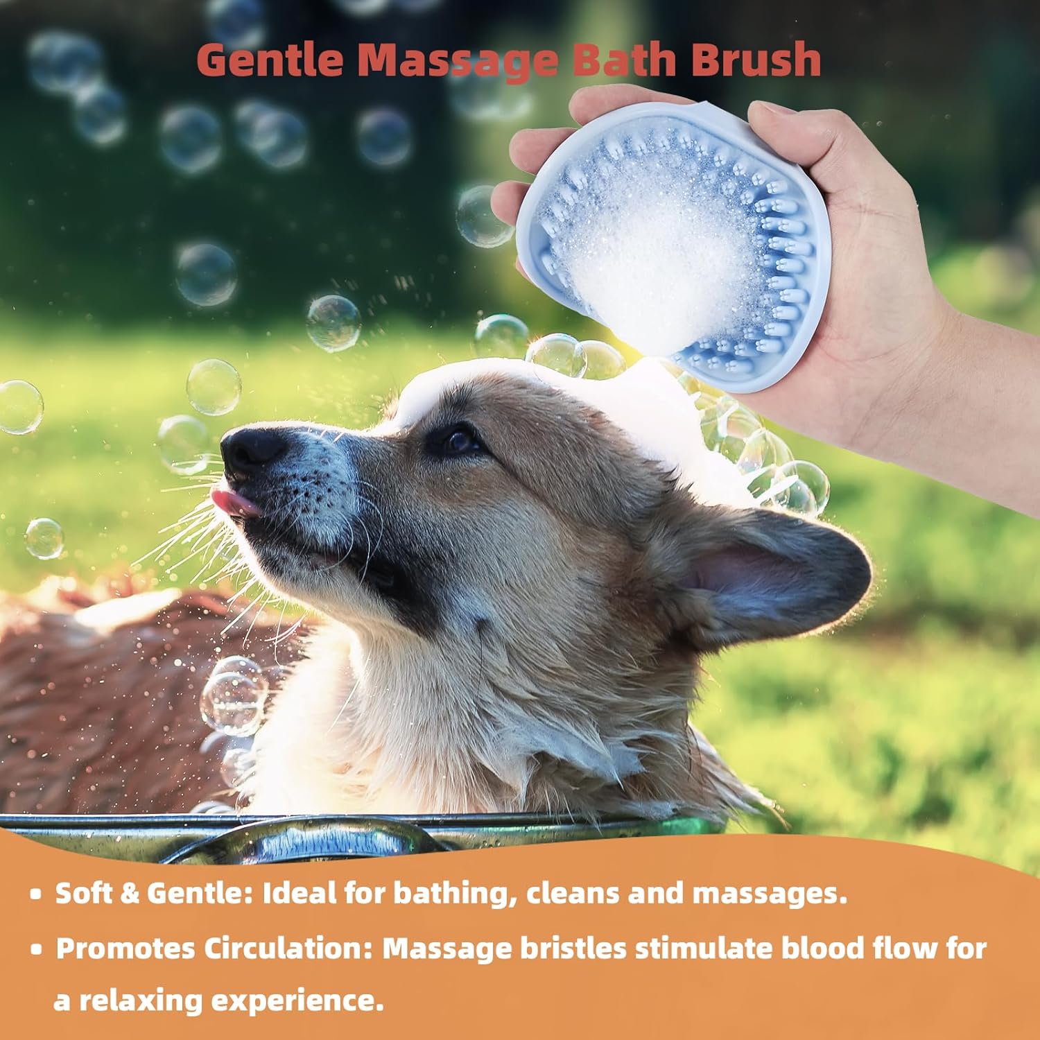 3PCS Cat & Dog Brush Set: Slicker & Deshedding Brush, Dematting Comb, and Bath Brush – Premium Grooming Tools for Shedding & Tangle-Free Fur (blue) - Image 6