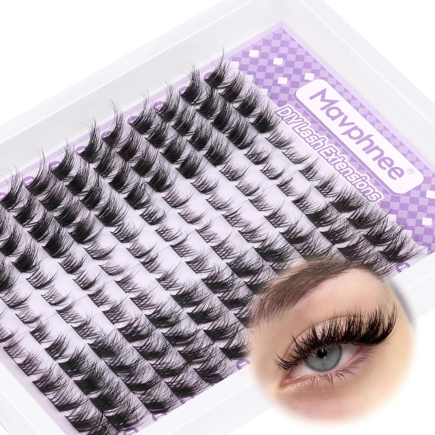 Mavphnee Lash Clusters Cat Eye Cluster Eyelash Extensions 144 Pcs Fox Eye Lashes Left & Right Individual Lashes Wispy DIY Lash Extension Natural Cluster Lashes Pack - Image 8