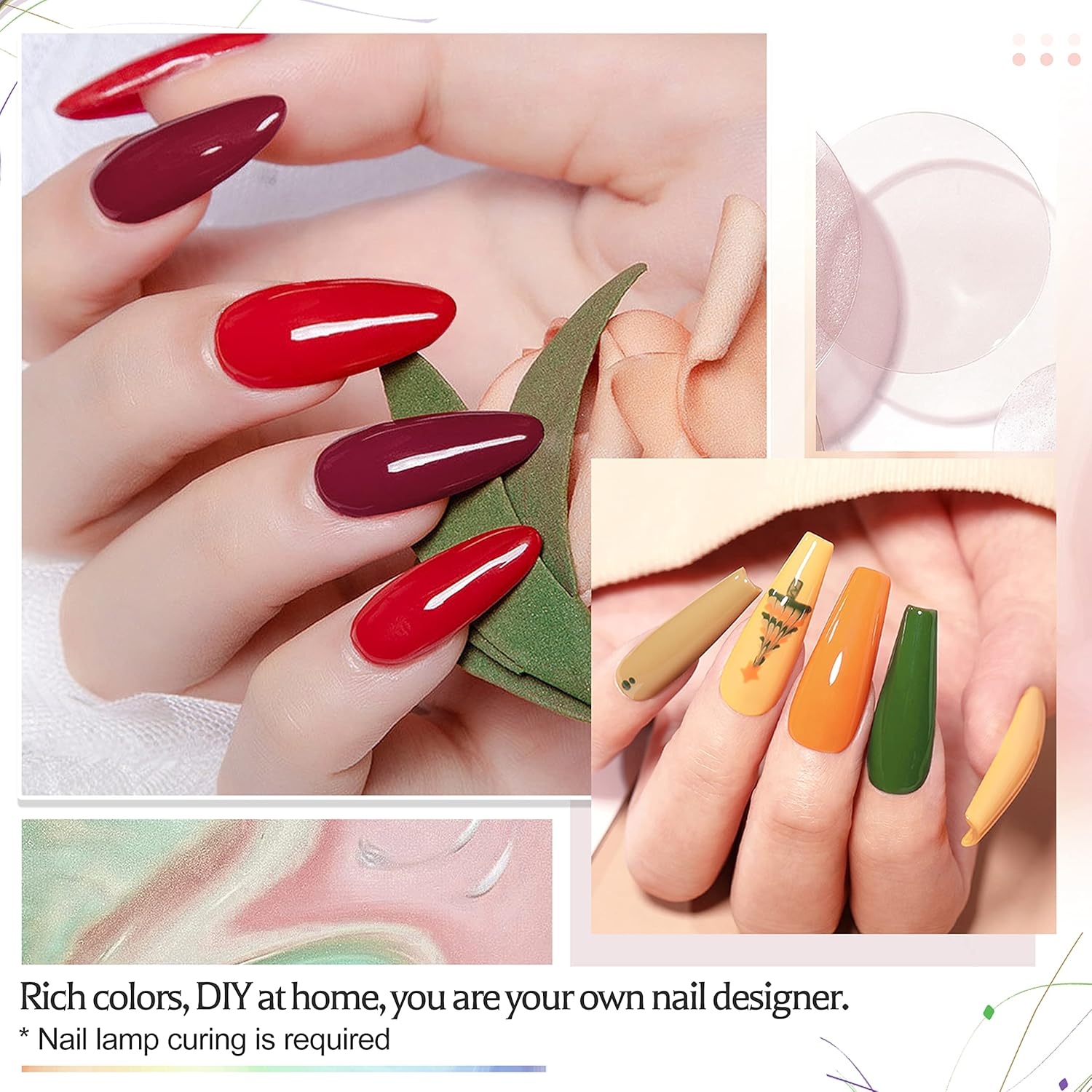 JODSONE 36 PCS Gel Nail Polish Set-32 Colors Gel Polish Kit Base Coat Glossy Matte and Glitter Top Coat Nail Polish Set Green Blue Red Pink Collection Gifts for Women - Image 7