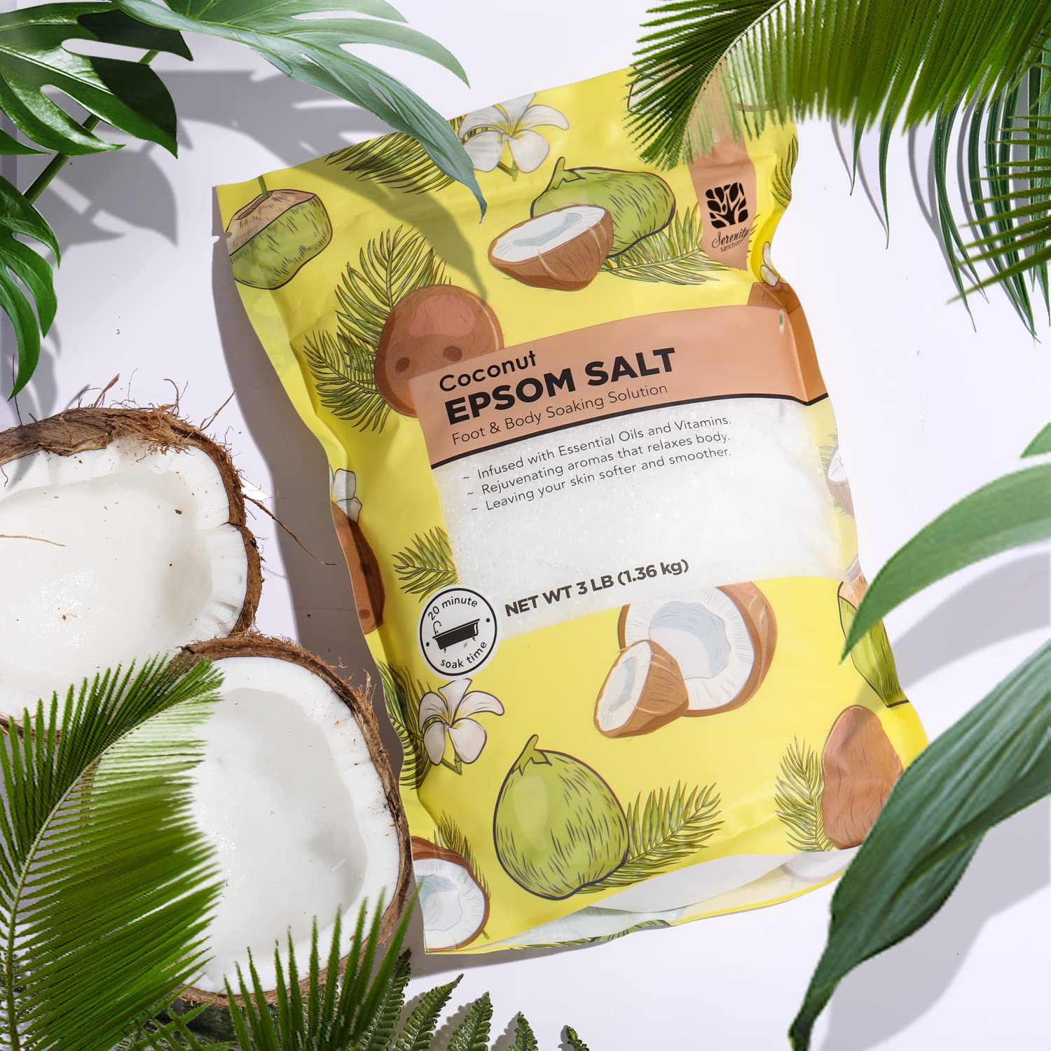 Epsom Salt for Soaking, 9 lb Scented Bath Salts for Women, Lavender & Eucalyptus & Coconut, Epsom Salt Bulk Bath Spa Set Gifts for Women, Mother's Day Gifts, 3lb (Pack of 3) - Image 5