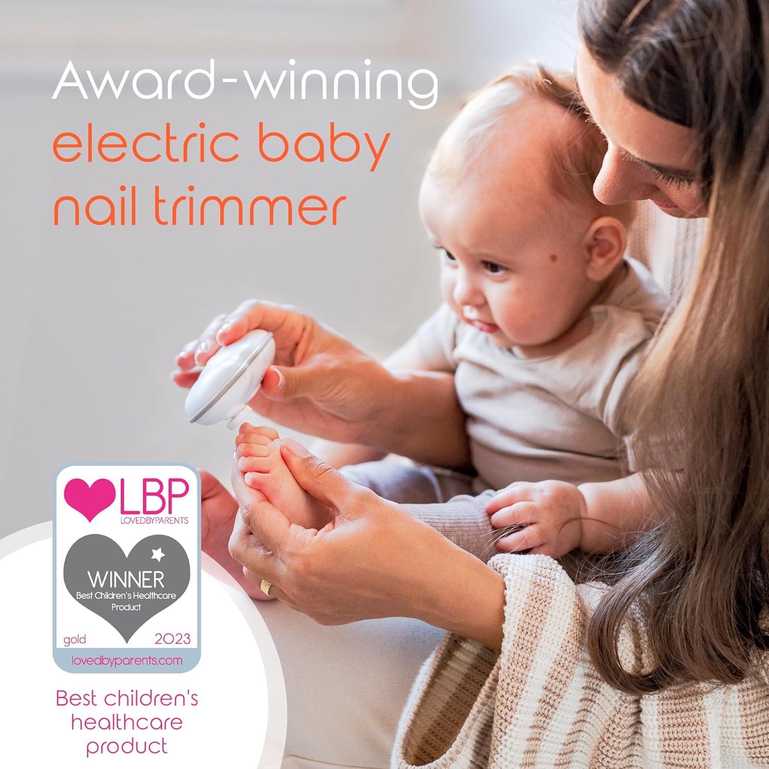 Cherish Baby Care Baby Nail Trimmer Electric - Automatic Safety Stop, BPA-Free & Safety-Tested Electric Nail File Baby, Includes 4 File Pads, 0-12+ Months - Image 2