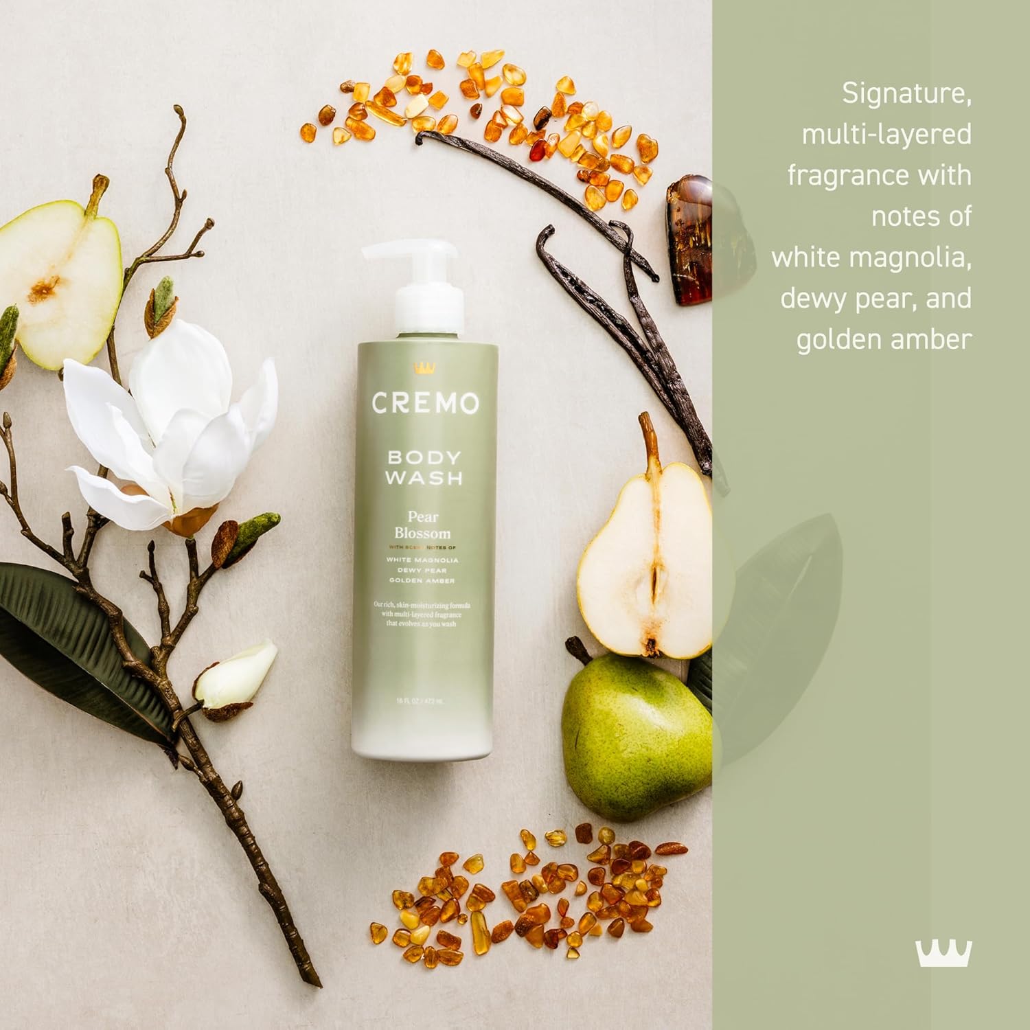 Cremo Pear Blossom Skin Moisturizing Body Wash for Women, Notes of Delicate Petals of Pear Blossoms, 16 Fl Oz - Image 2