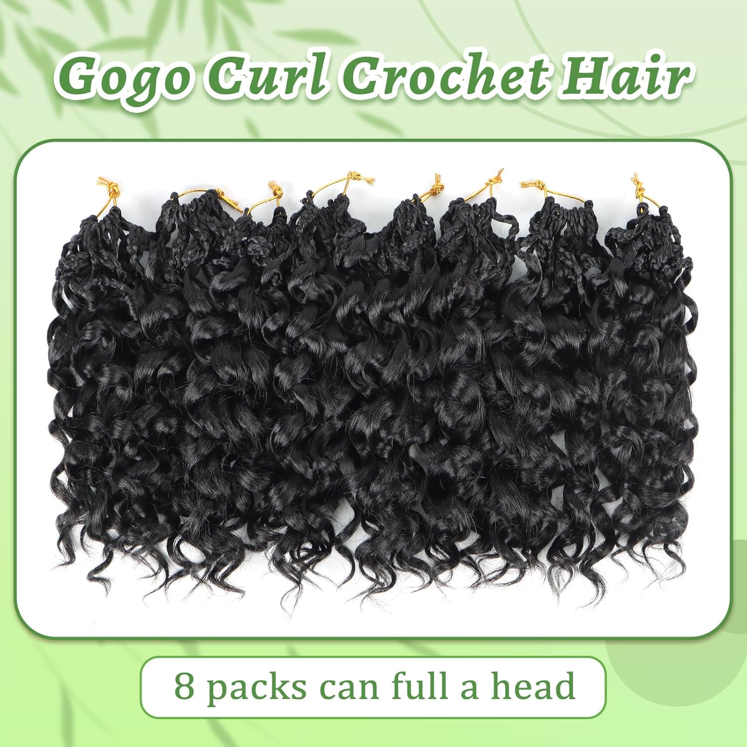 Gogo Curl Crochet Hair 8 Packs Ocean Wave Crochet Hair Pre Looped Deep Twist Goddess Box Braids Curly Water Wave Synthetic Braiding Hair For Black Women (#1B, 10 Inch (Pack of 8)) - Image 6