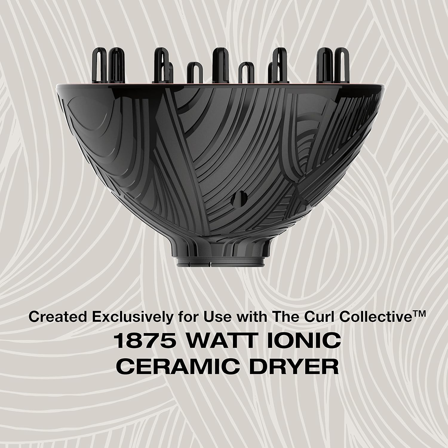 Conair The Curl Collective Curly Hair Diffuser, Works Exclusively with The Curl Collective Hair Dryer (sold separately) - Image 2