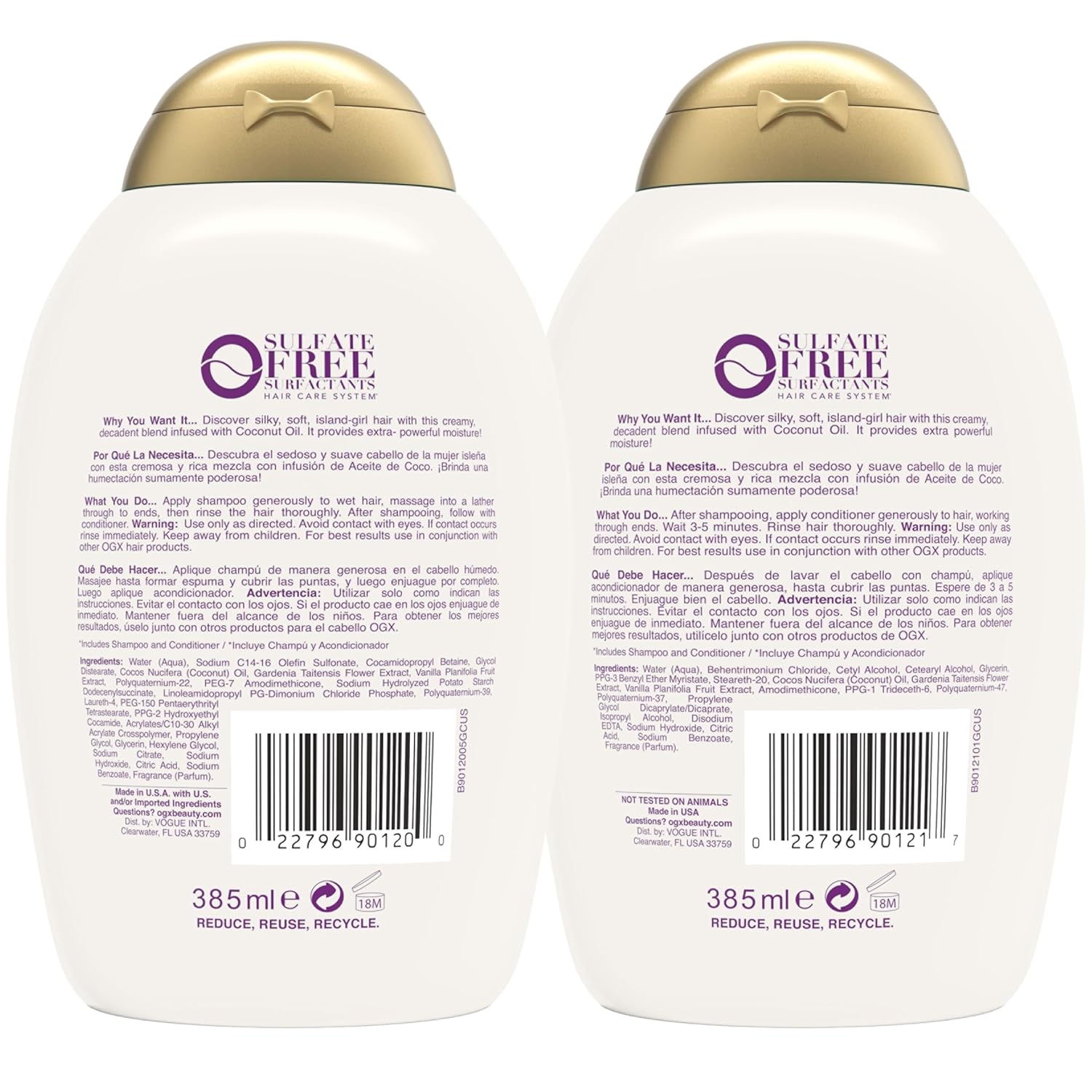 OGX Extra Strength Damage Remedy + Coconut Miracle Oil Shampoo & Conditioner for Dry, Frizzy or Coarse Hair, Hydrating & Flyaway Taming Conditioner, Paraben-Free, Sulfate-Free, 13 Fl Oz, 2 Pack - Image 8