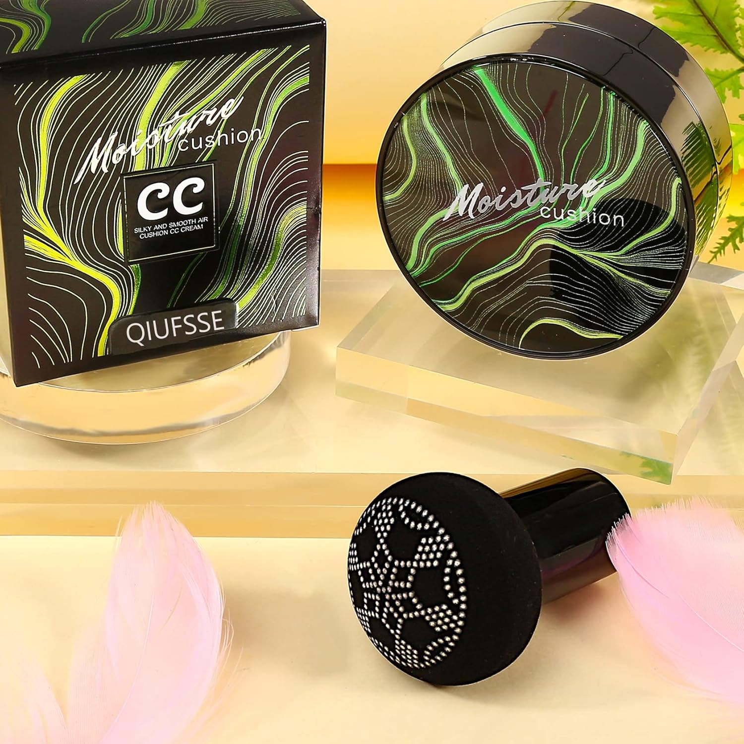 Mushroom Head Air Cushion CC Cream Foundation,QIUFSSE Mushroom Head Foundation BB Cream Makeup Foundation Concealer Brighten Long-lasting Oil Control and Moisturizing-Natural - Image 7