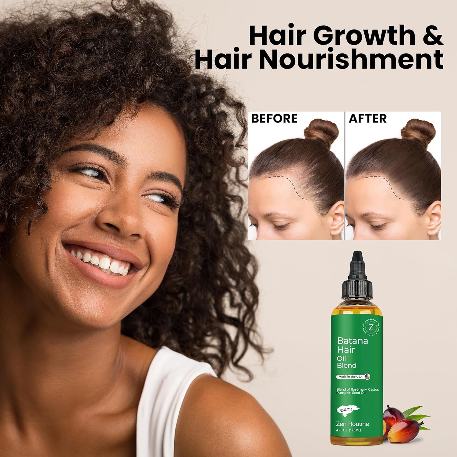 100% Pure Natural Raw Batana Oil Hair Growth Treatment 4 fl Oz Deep Conditioning - Image 3