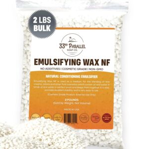 Non-GMO Emulsifying Wax NF Pastilles (2 LBS / 32 OZ) 100% Natural Plant Derived | For Lotions, Creams, Soap Making, Hair Products | Cosmetic Grade | Product of USA | 2 POUNDS