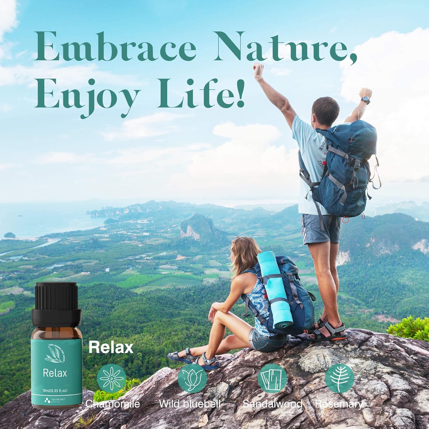 ASAKUKI Essential Oil Blends, Essential Oils for Diffusers for Home, Well-Being Kit- Calm Mind, Sweet Dreams, Happy, Relax, Air Freshening, Immunity for Aromatherapy, Humidifiers, Massage, 6x10ml - Image 5