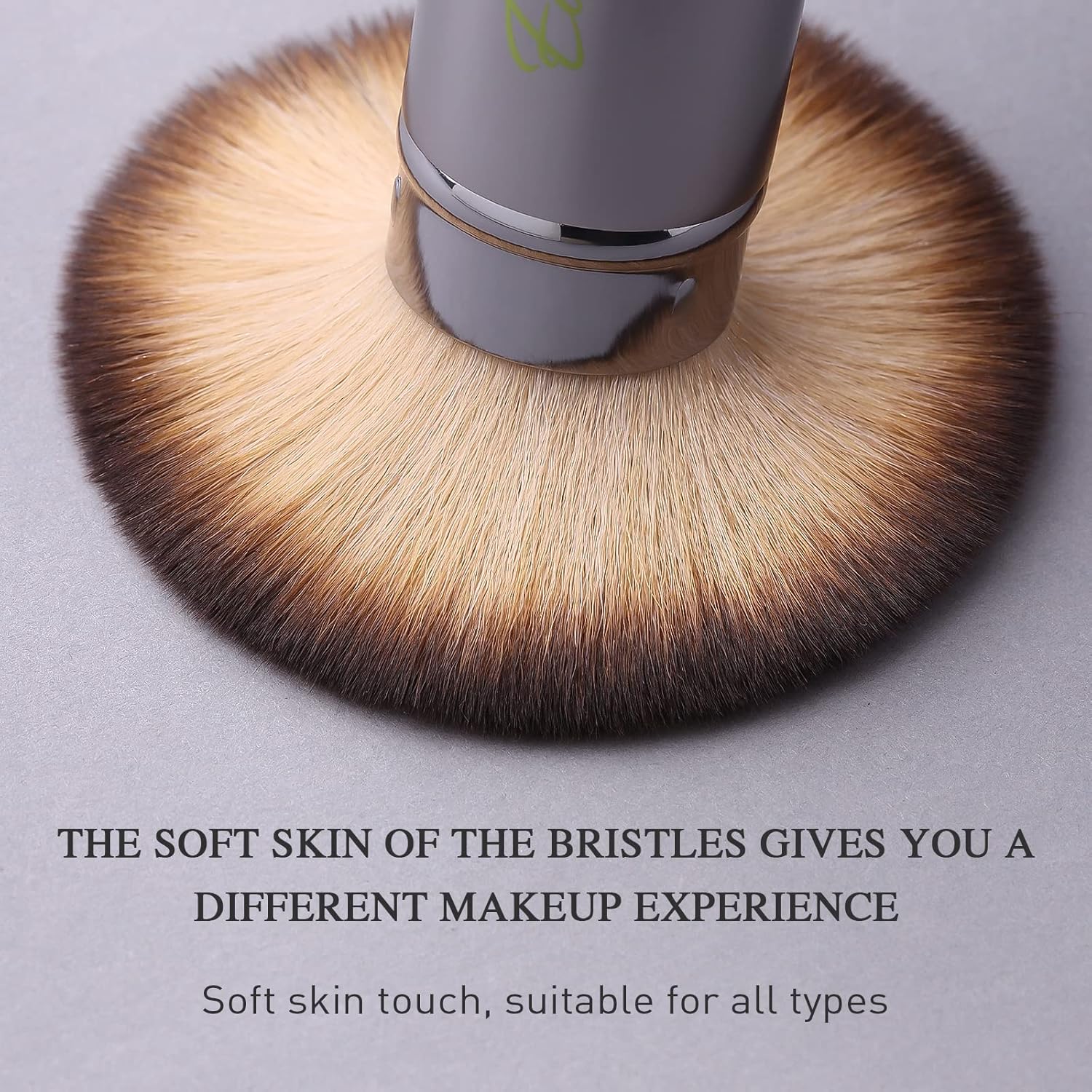 Retractable Kabuki Makeup Brushes 2 Pcs Blush Brushes Set Portable Powder Brushes with Flat and Angled Top for Liquid Cream Cosmetics Travel. (Silver Green) - Image 7