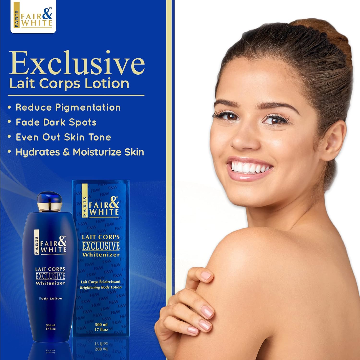 FAIR & WHITE Lait Corps Exclusive Body Lotion - 17 Fl oz / 500 ml - Image 7